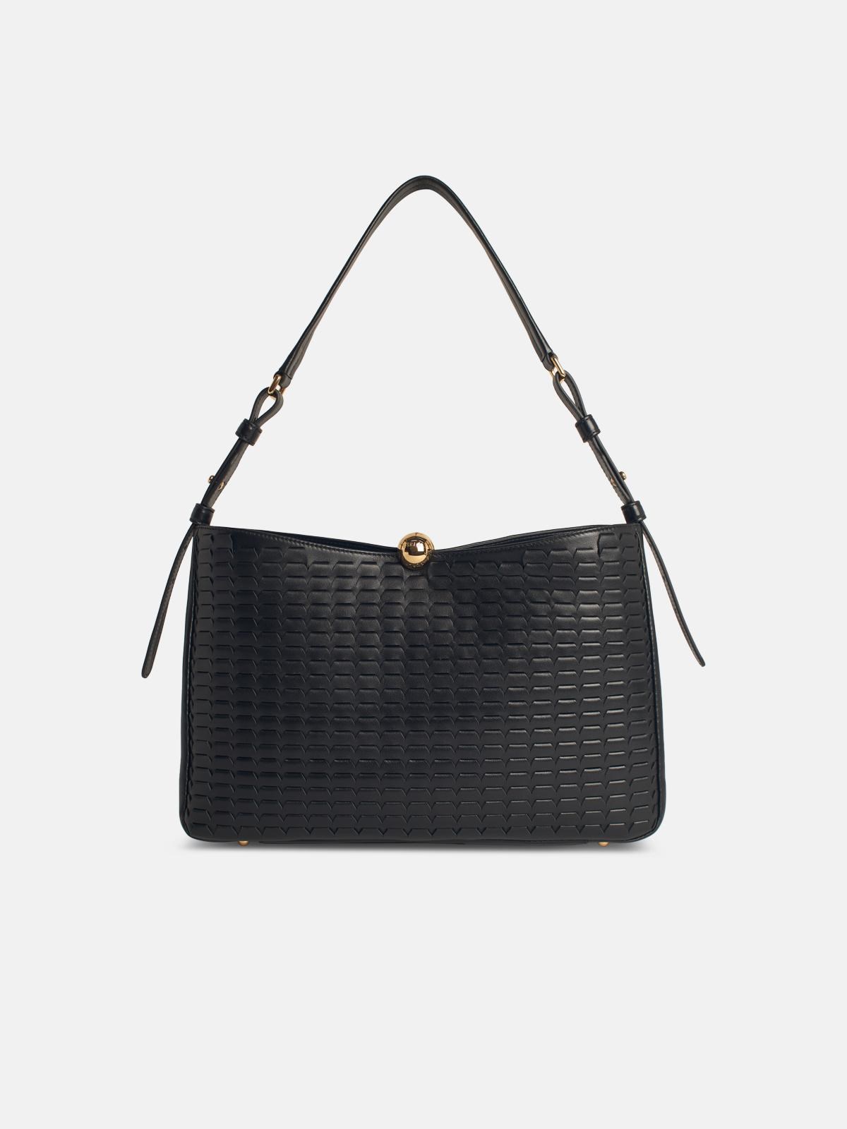 Furla Large 'sfera Soft' Black Leather Bag