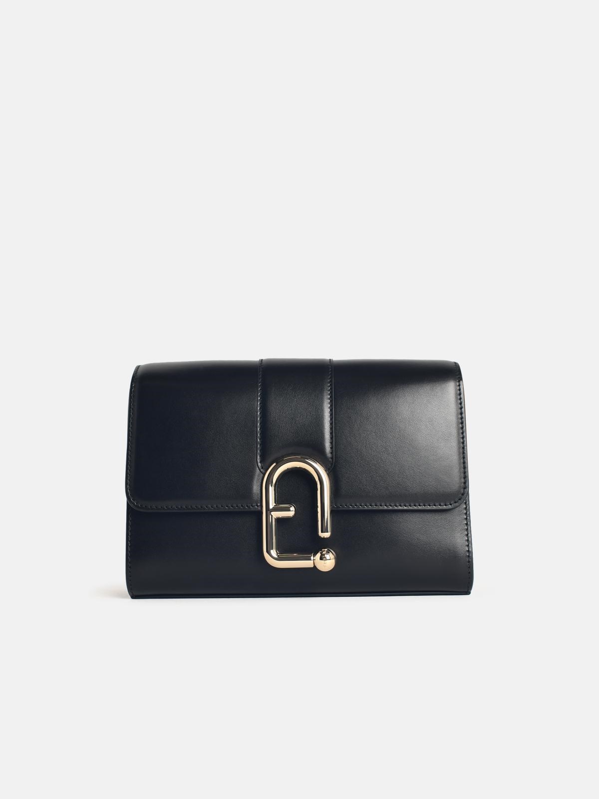 Furla 'urban S' Black Leather Crossbody Bag In Black