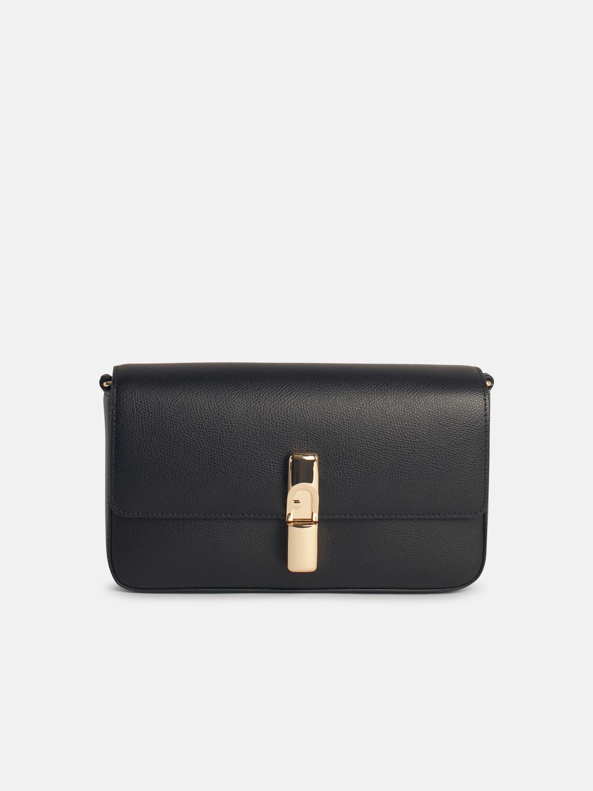 FURLA 'Iride' Small Black Leather Crossbody Bag