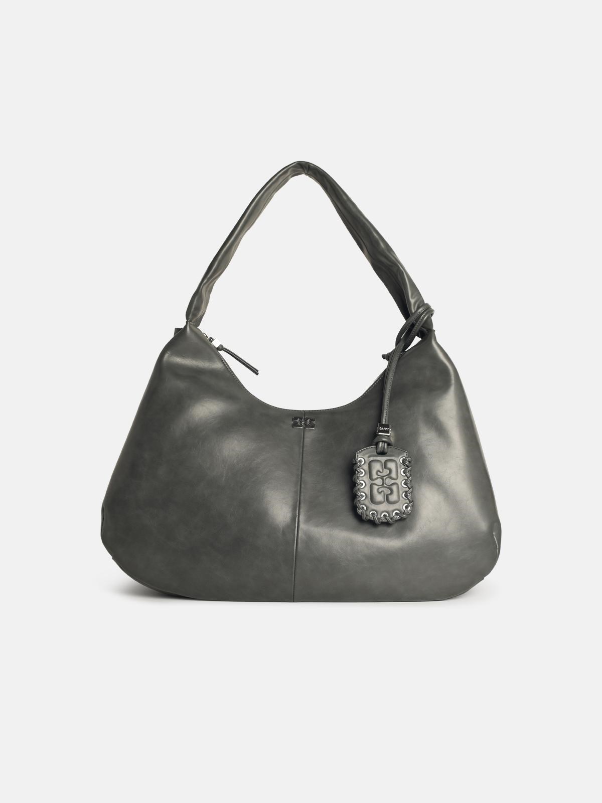 【関税＆送料込み】Ganni 'Bou Xxl' Grey Leather Blend Bag Ganni 'bou Xxl' Grey Leather Blend Bag In Gray | ModeSens