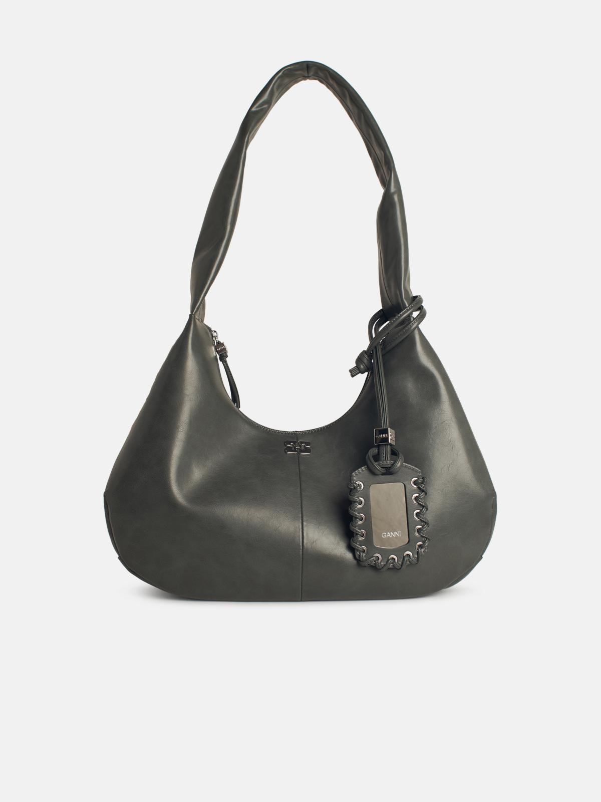ショルダーバッグ・ポシェット Ganni Bou Medium Shoulder Bag - Ganni - Leather - Grey Ganni 'bou' Medium Bag In Grey Leather Blend | ModeSens