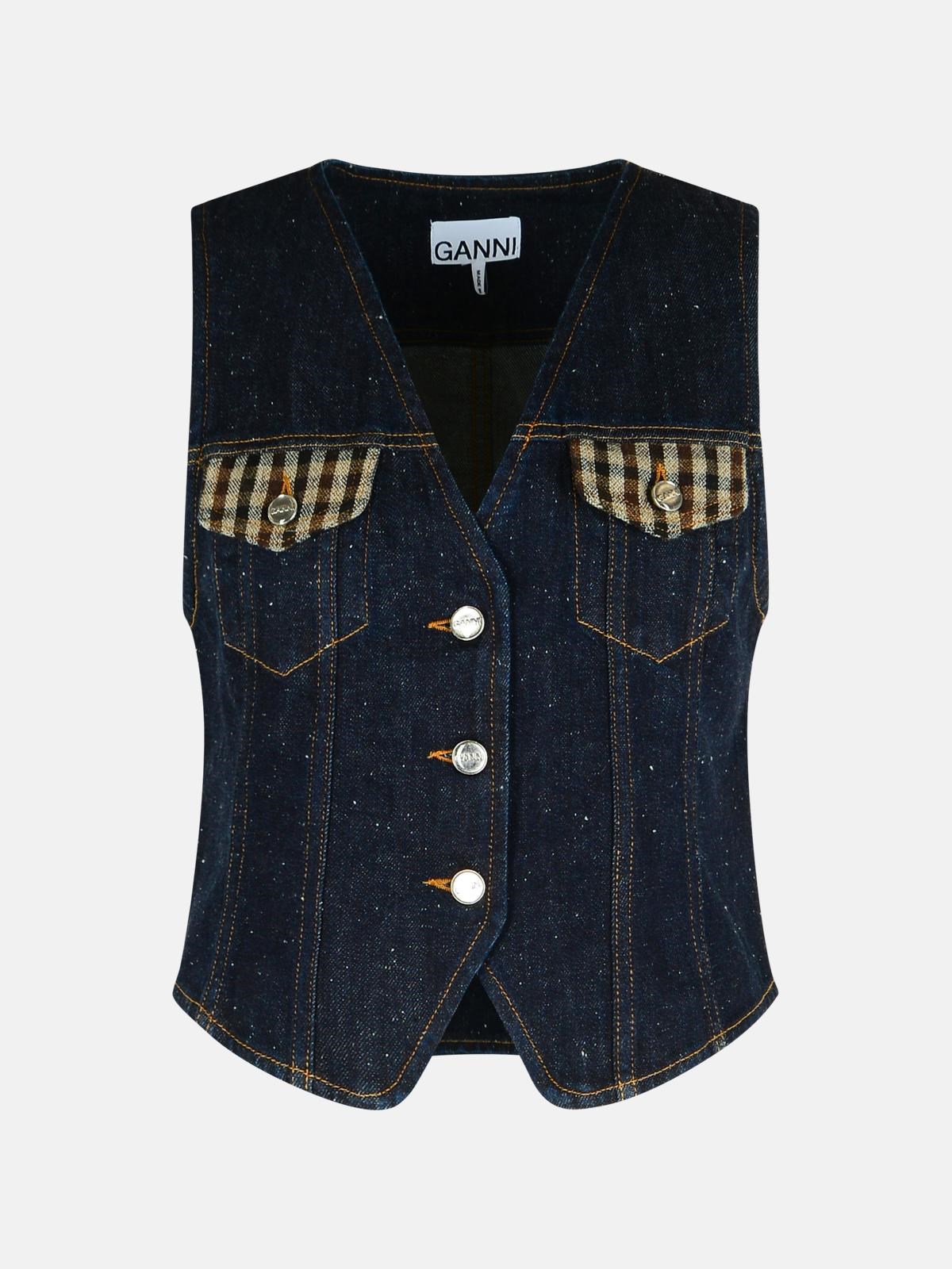 GANNI Blue Cotton Vest　GANNI ブルー コットン ベスト GANNI