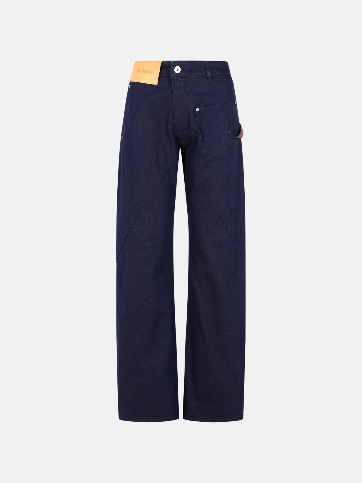 Jw Anderson Workwear' Cotton Pants With Blue Twisted Leg