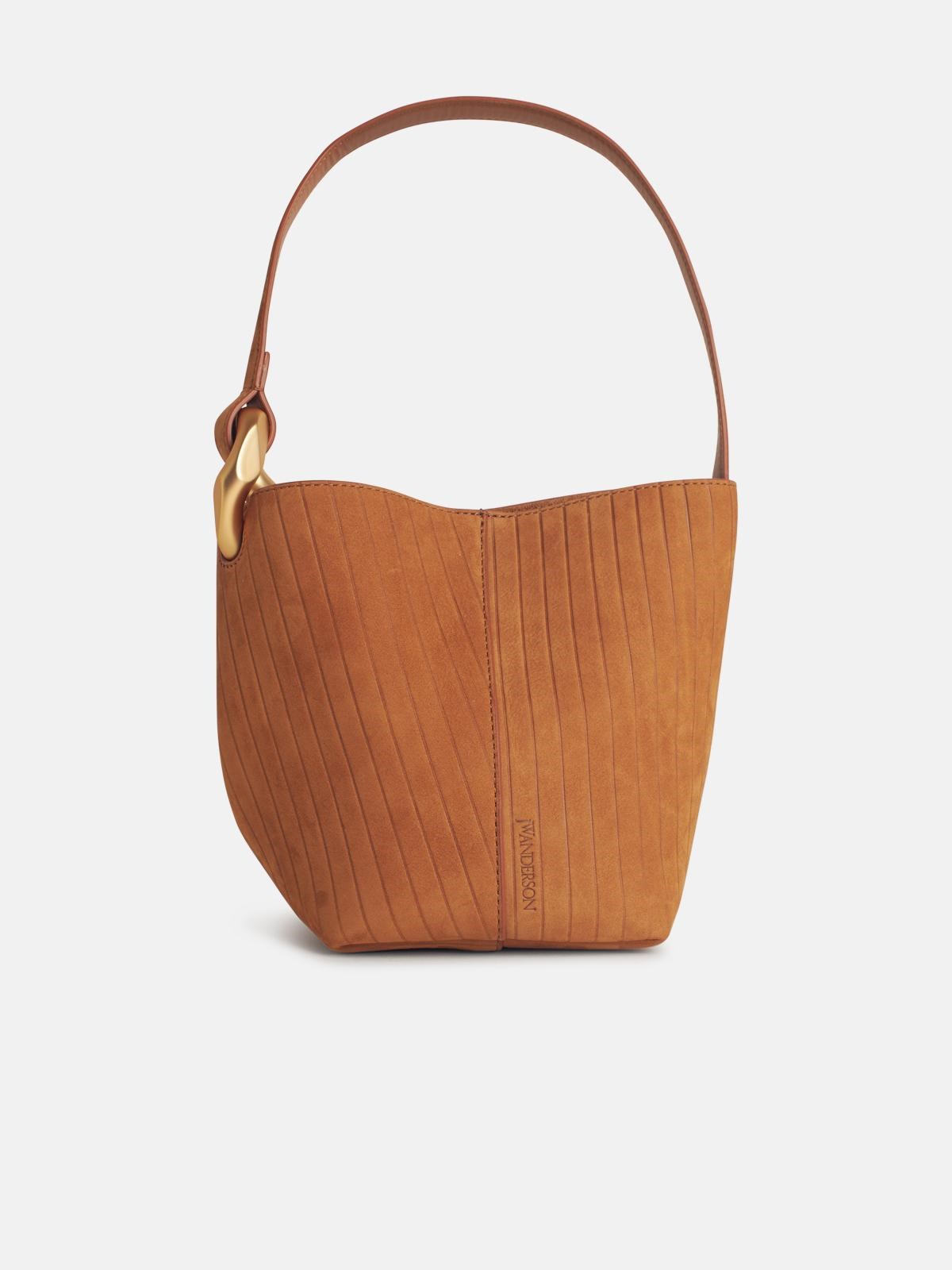 JW ANDERSON 'Corner' Brown Suede Bucket Bag