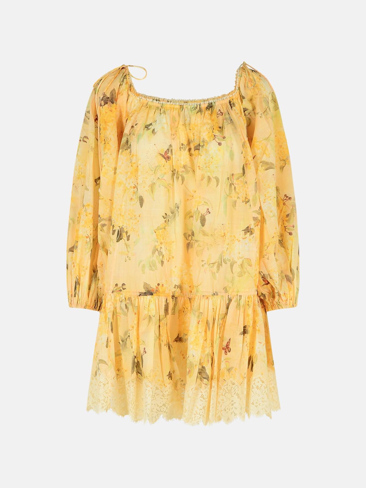 オールインワン・サロペット Zimmermann 'Cascadian' Yellow Cotton Mini Dress 'Botanical Zimmermann 'cascadian' Yellow Cotton Mini Dress 'botanical