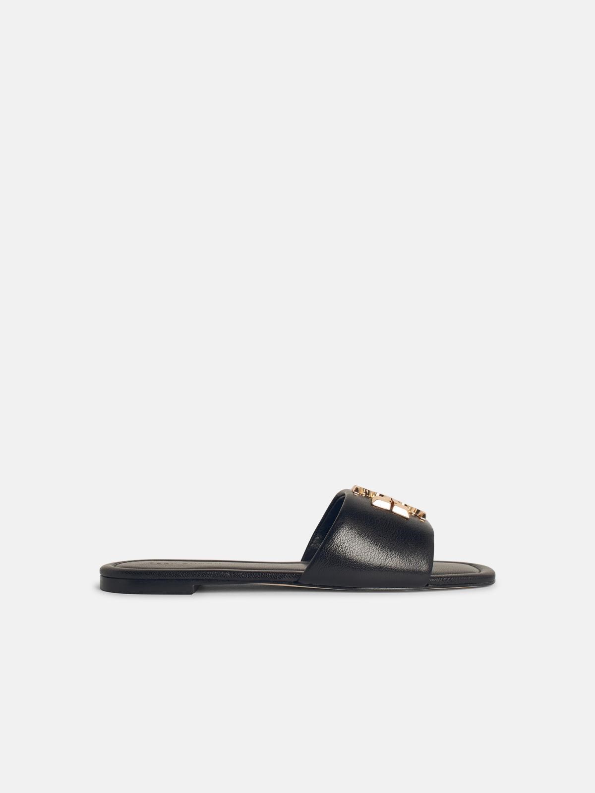 Tory Burch 'eleanor' Black Leather Slippers