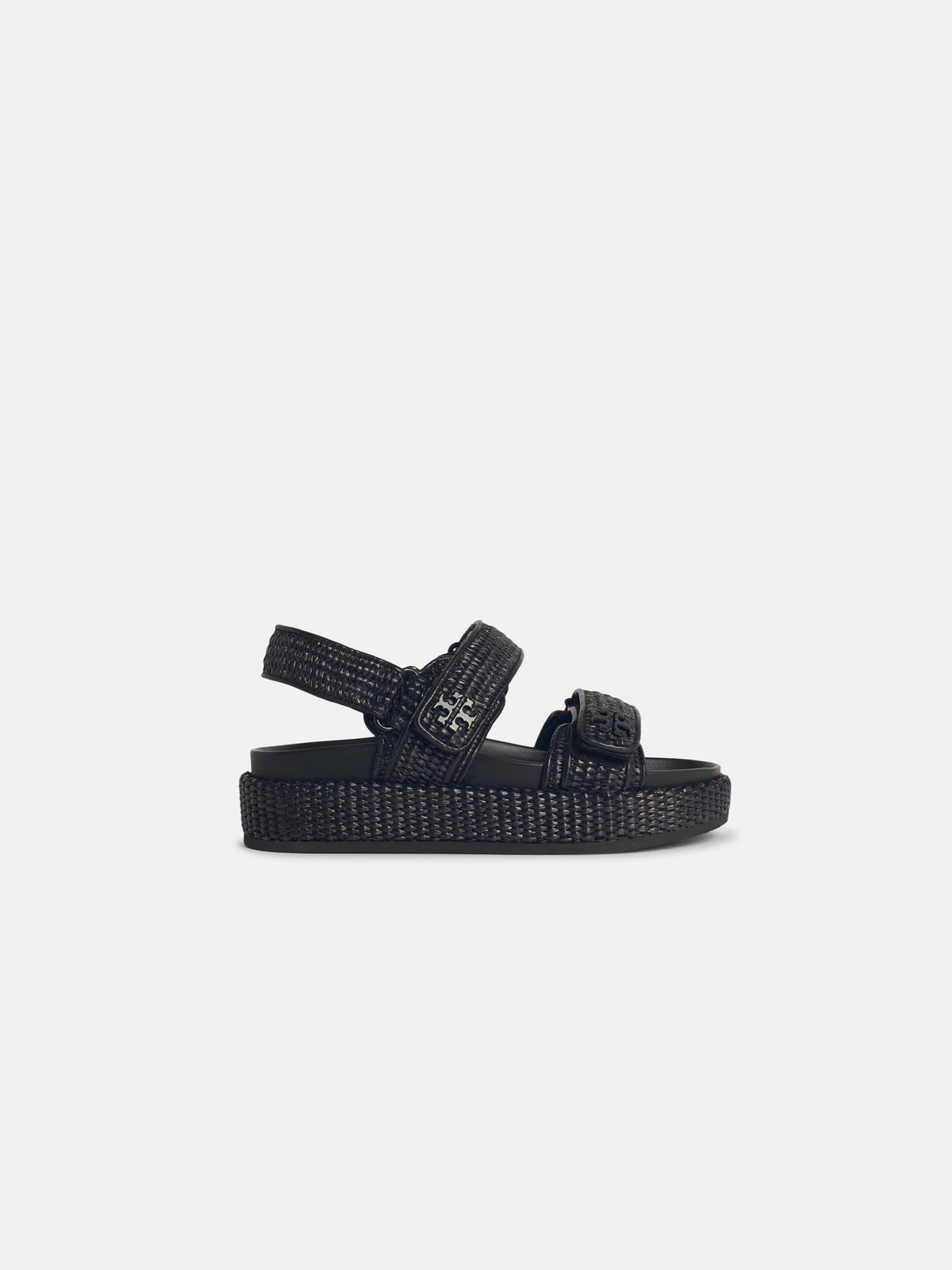 TORY BURCH 'Kira' Black Leather Sandals　TORY BURCH キラ ブラック レザー サンダル TORY