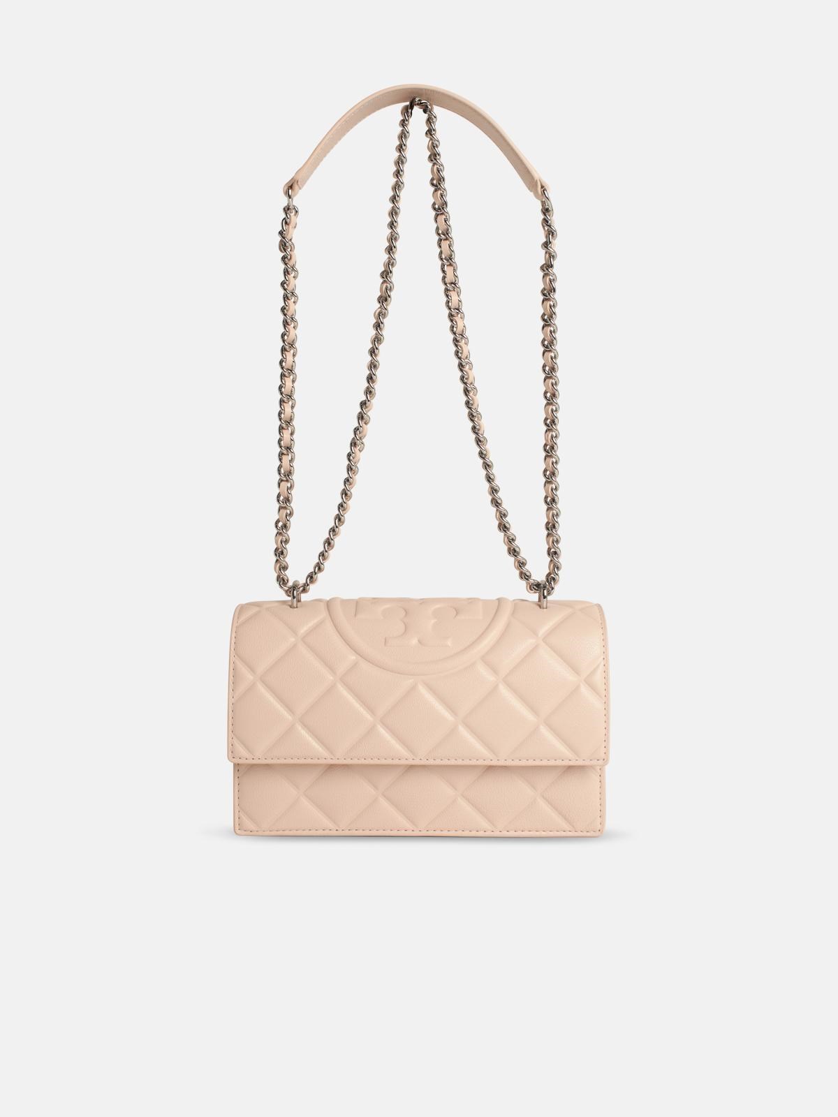 TORY BURCH 'Fleming' Small Pink Leather Crossbody Bag