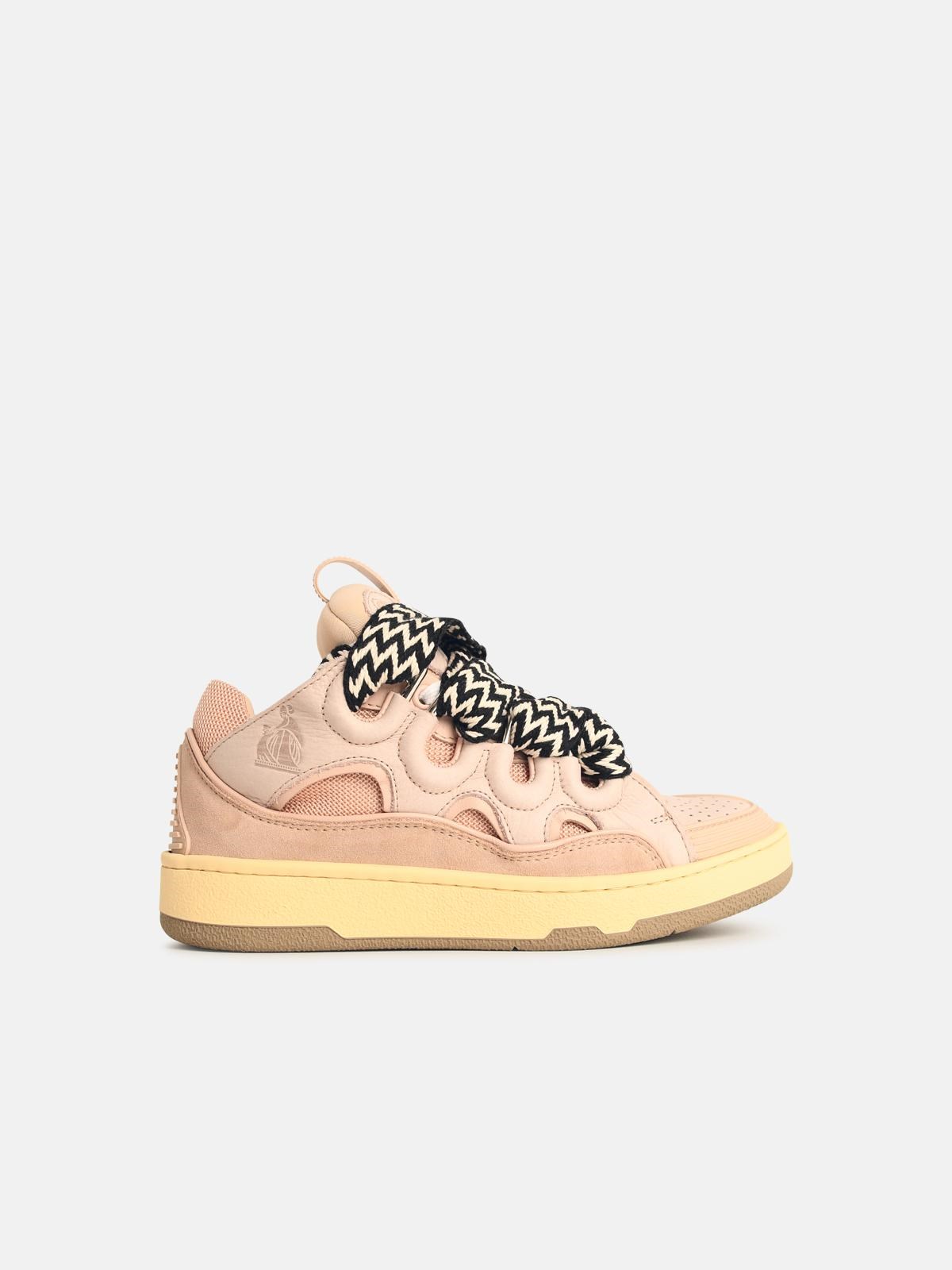 Lanvin 'curb' Pink Leather Blend Sneakers