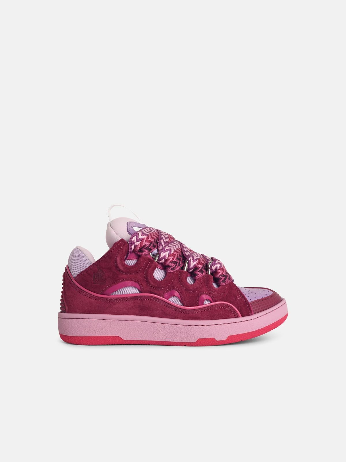 Lanvin 'curb' Lilac Leather Blend Sneakers In Multi