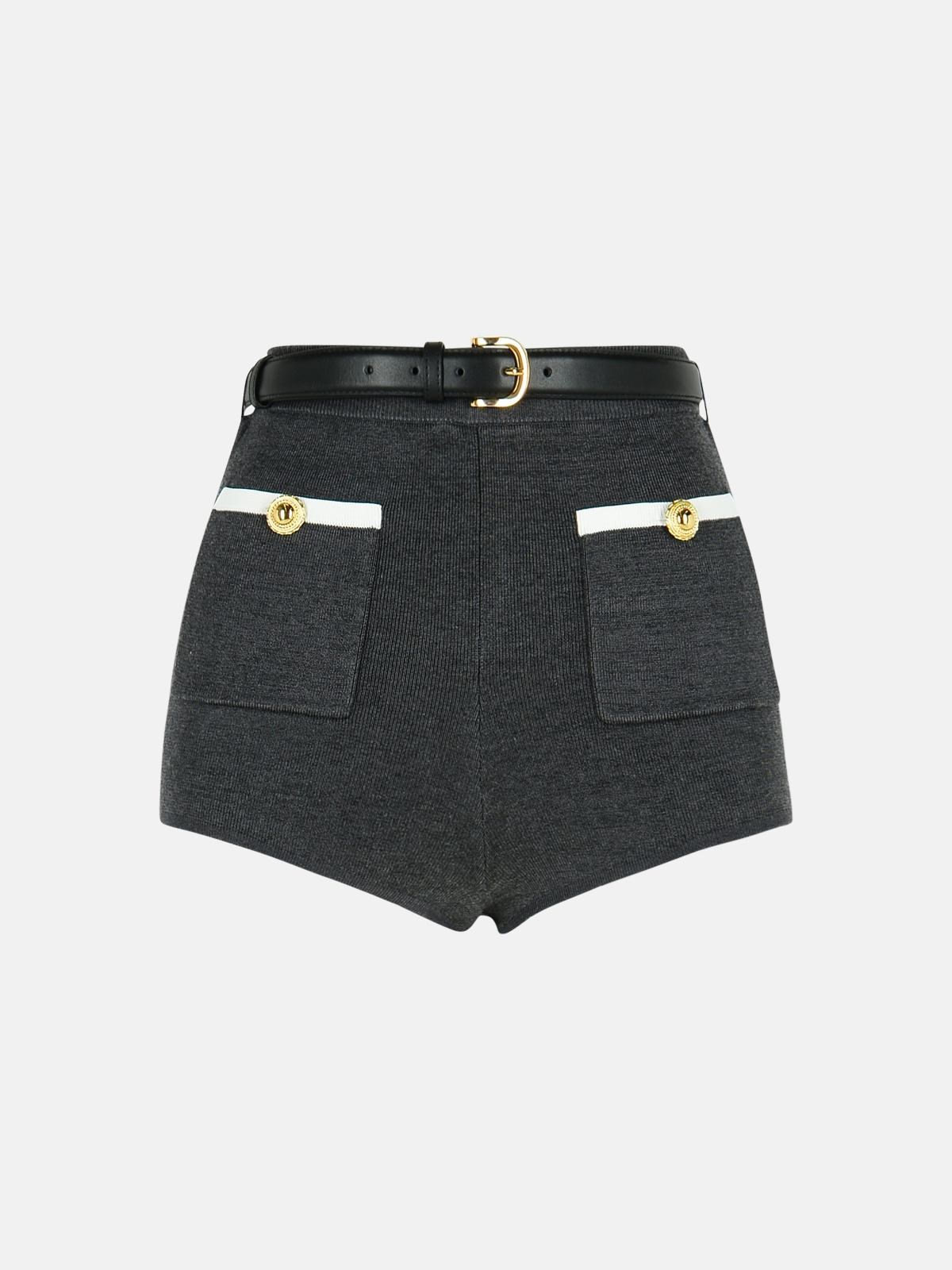 Self-portrait Gray Viscose Blend Shorts