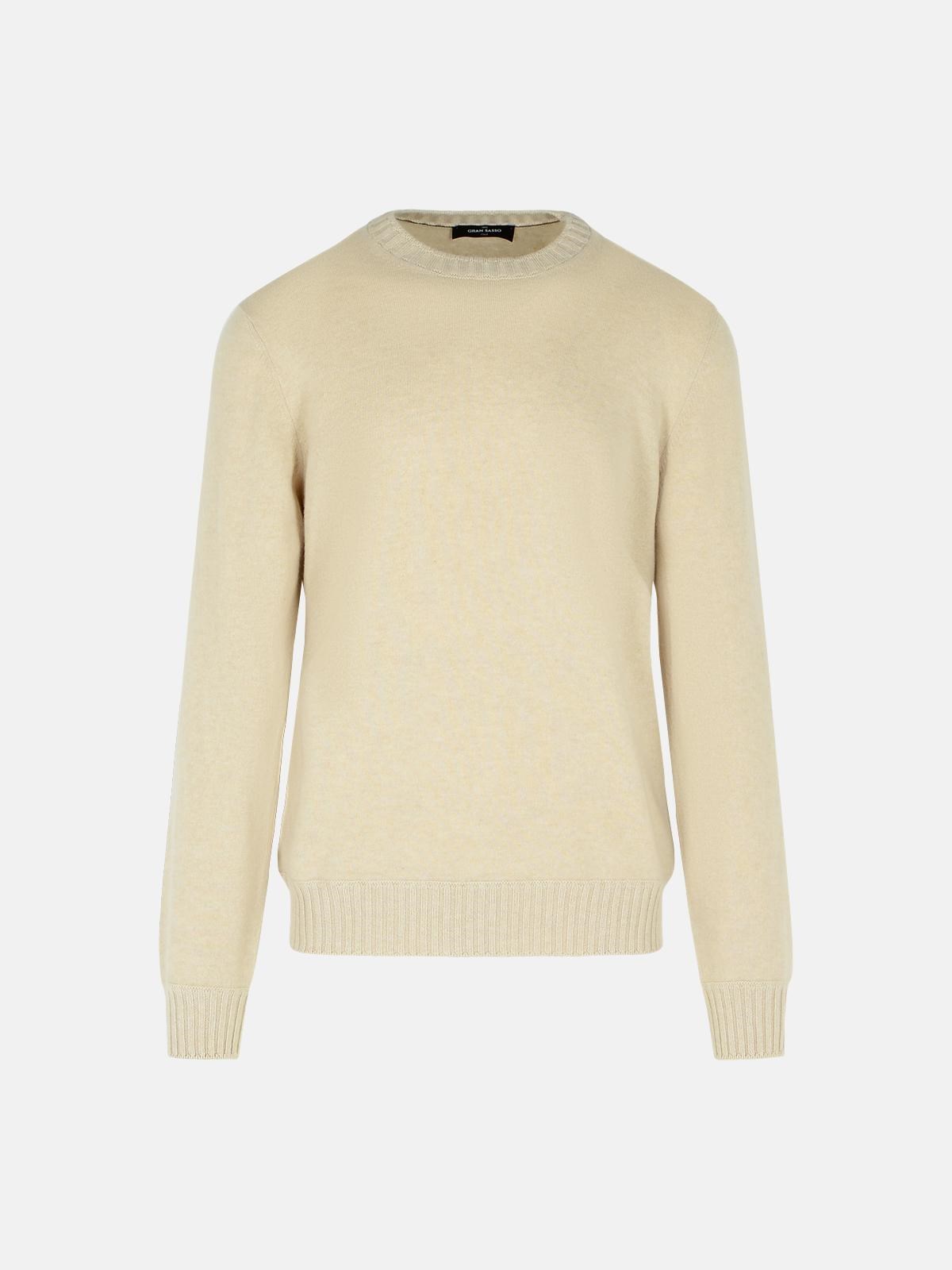 Gran Sasso Beige Cashmere Sweater In Gray
