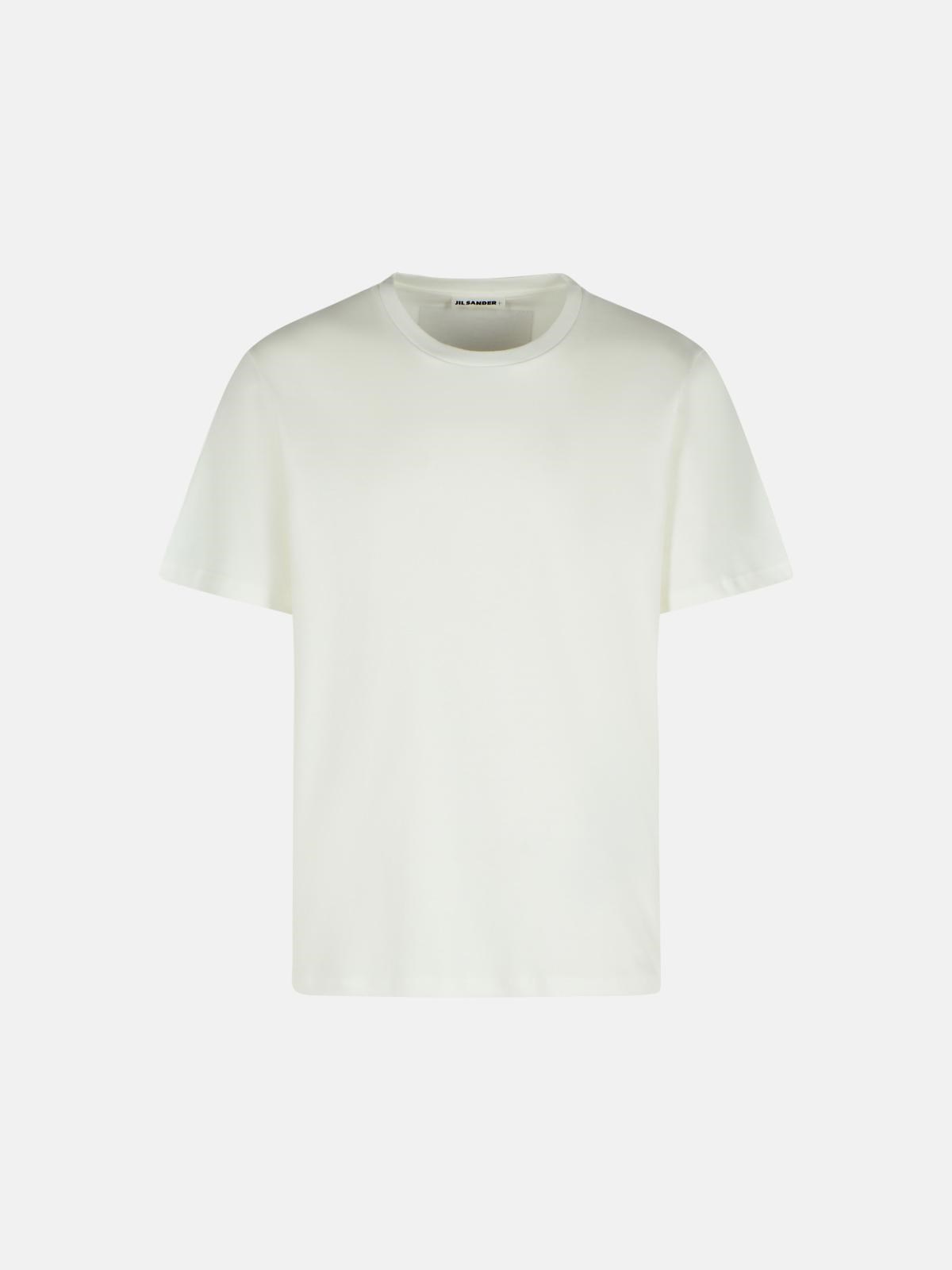 Jil Sander JIL SANDER White Cotton T-Shirt　JIL SANDER ホワイト コットン T シャツ