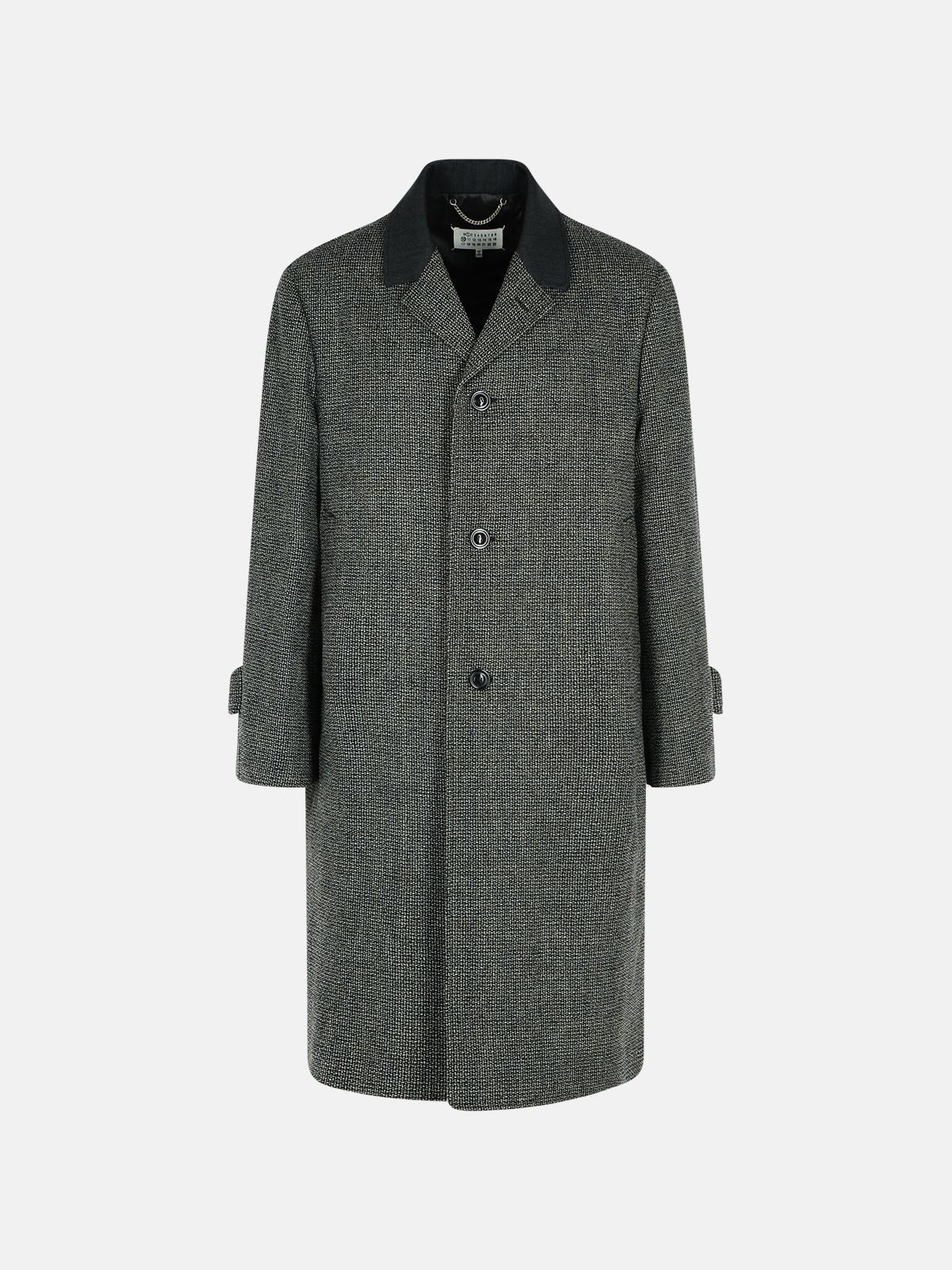 Maison Margiela Single-breasted Coat In Virgin Wool Blend In Gray