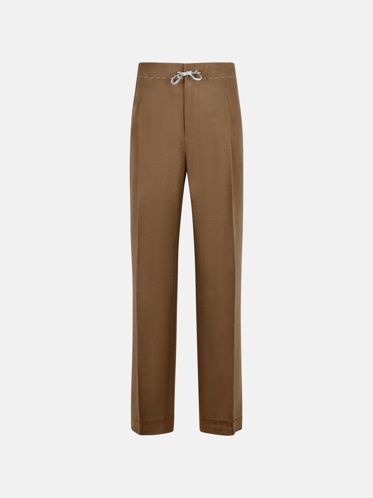 Maison Margiela Brown Mohair And Wool Trousers In Brown
