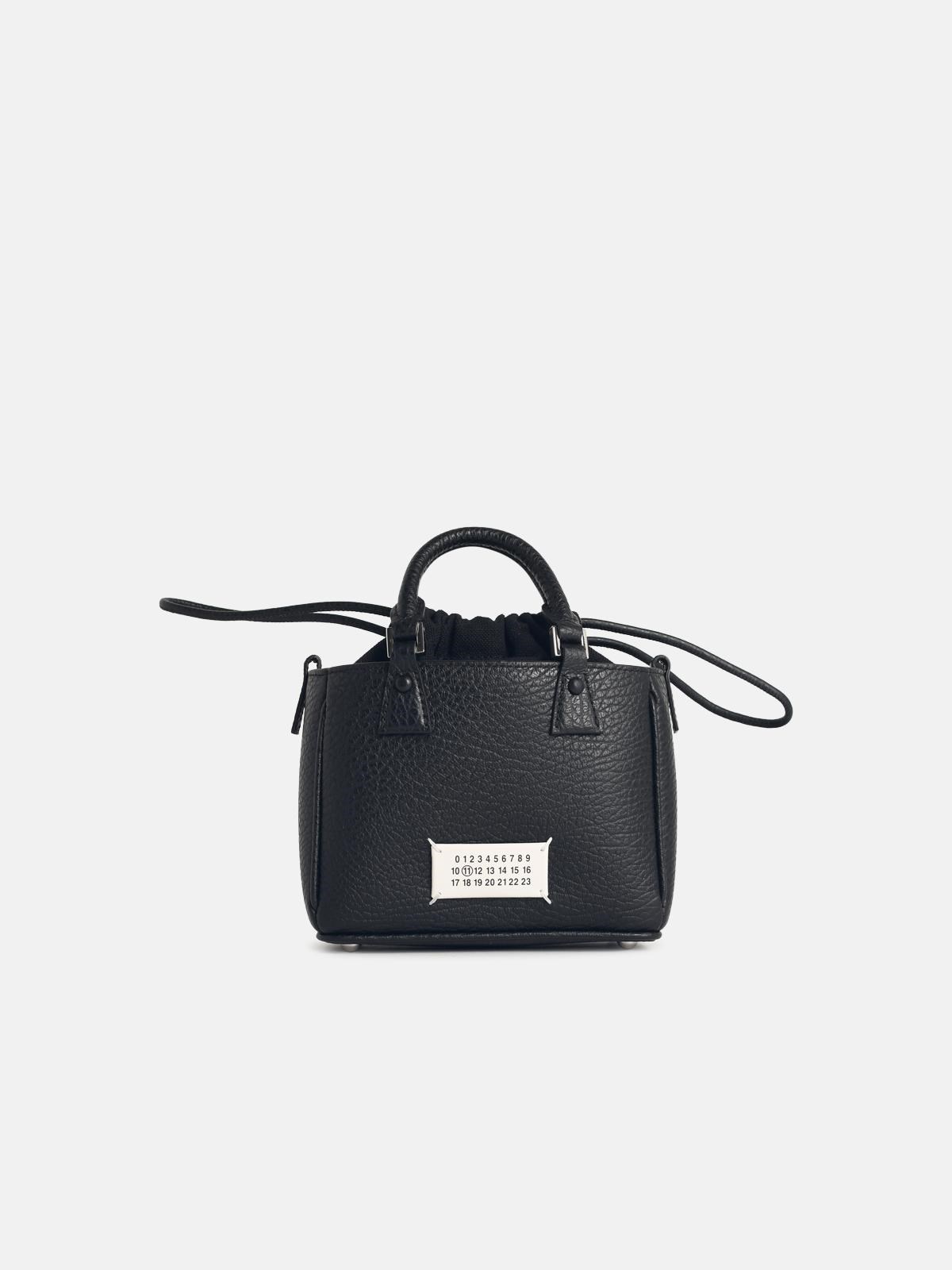 Maison Margiela '5ac Tote Horizontal' Black Leather Bag In Black