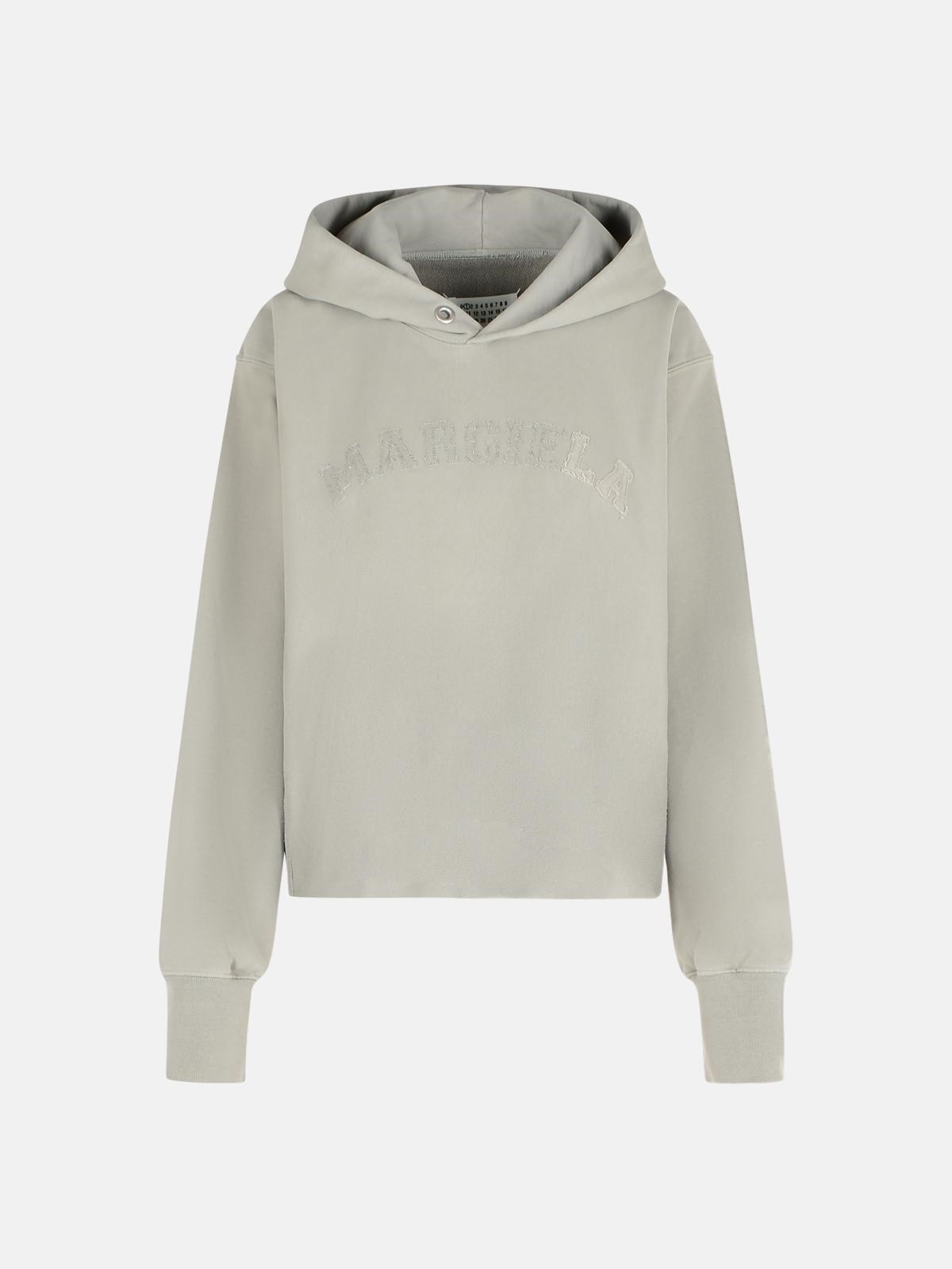 Maison Margiela Beige Cotton Hoodie In Gray