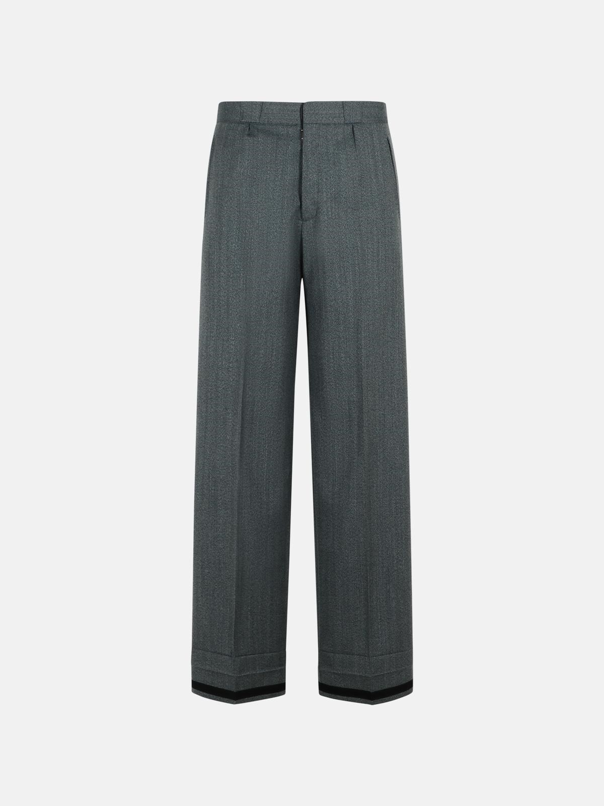 Maison Margiela Grey Wool Blend Trousers In Gray