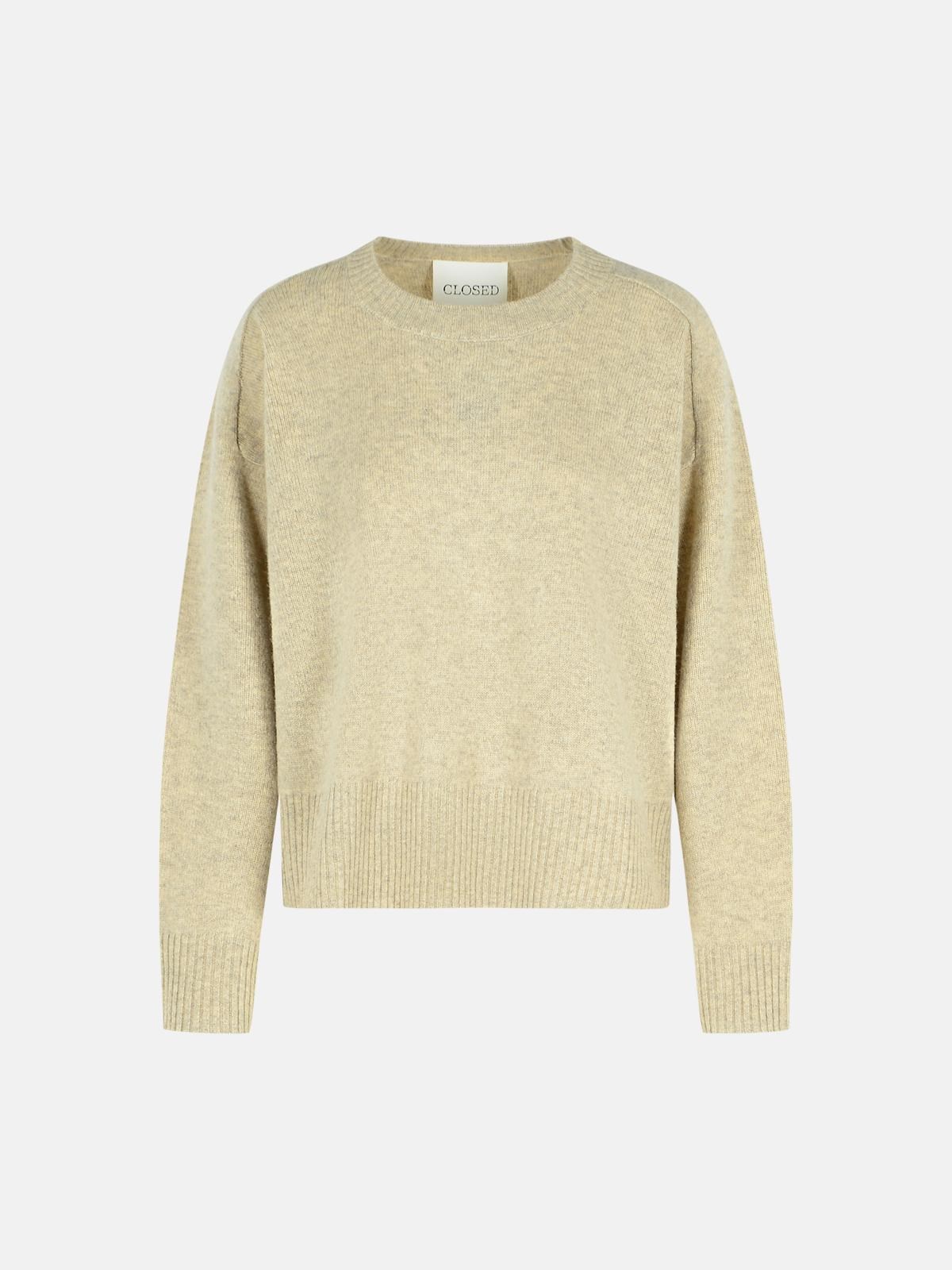 Closed Melange Rock Wool Sweater In Sand