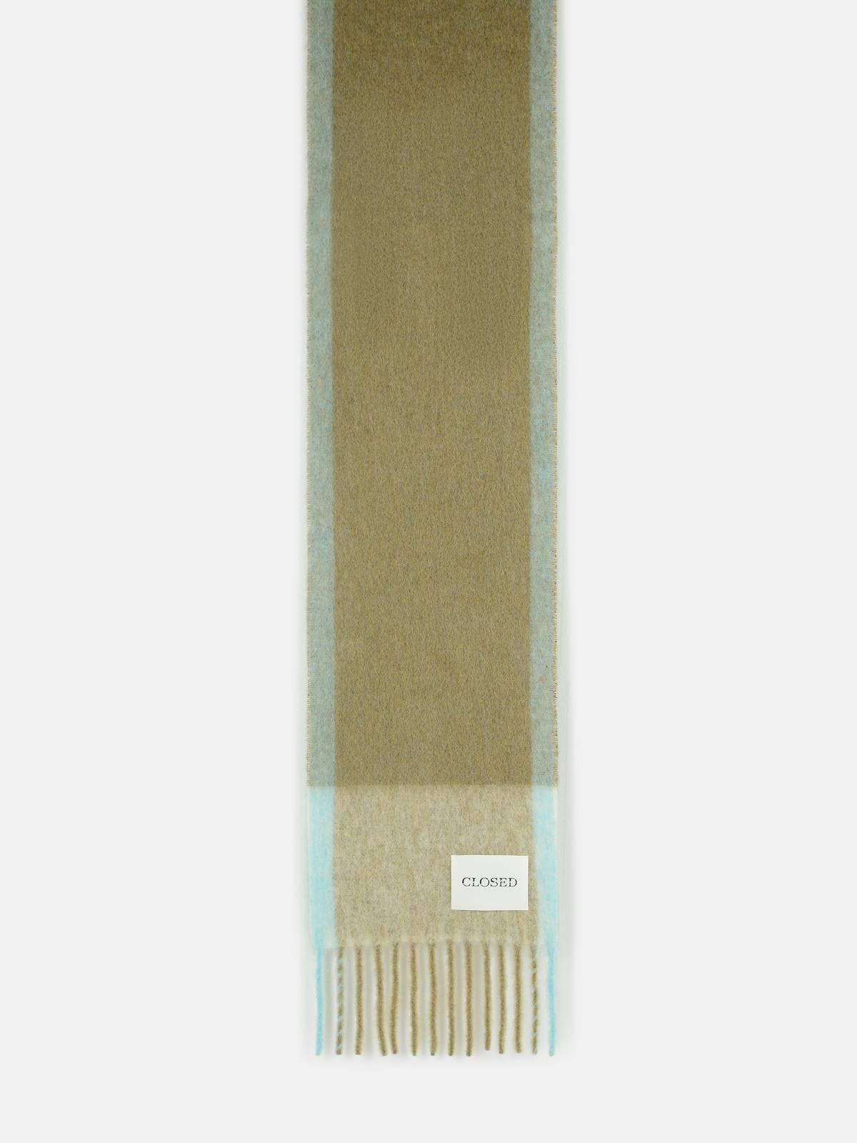 Closed Multicolor Alpaca Blend Scarf In Blue