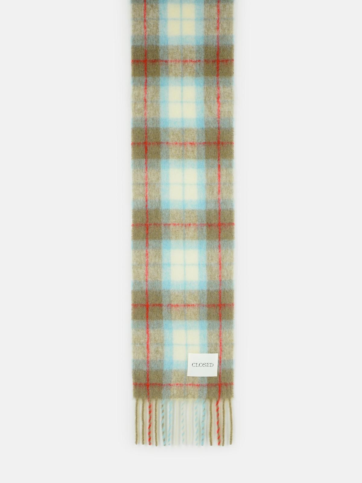 Closed Multicolor Alpaca Blend Scarf In Sand