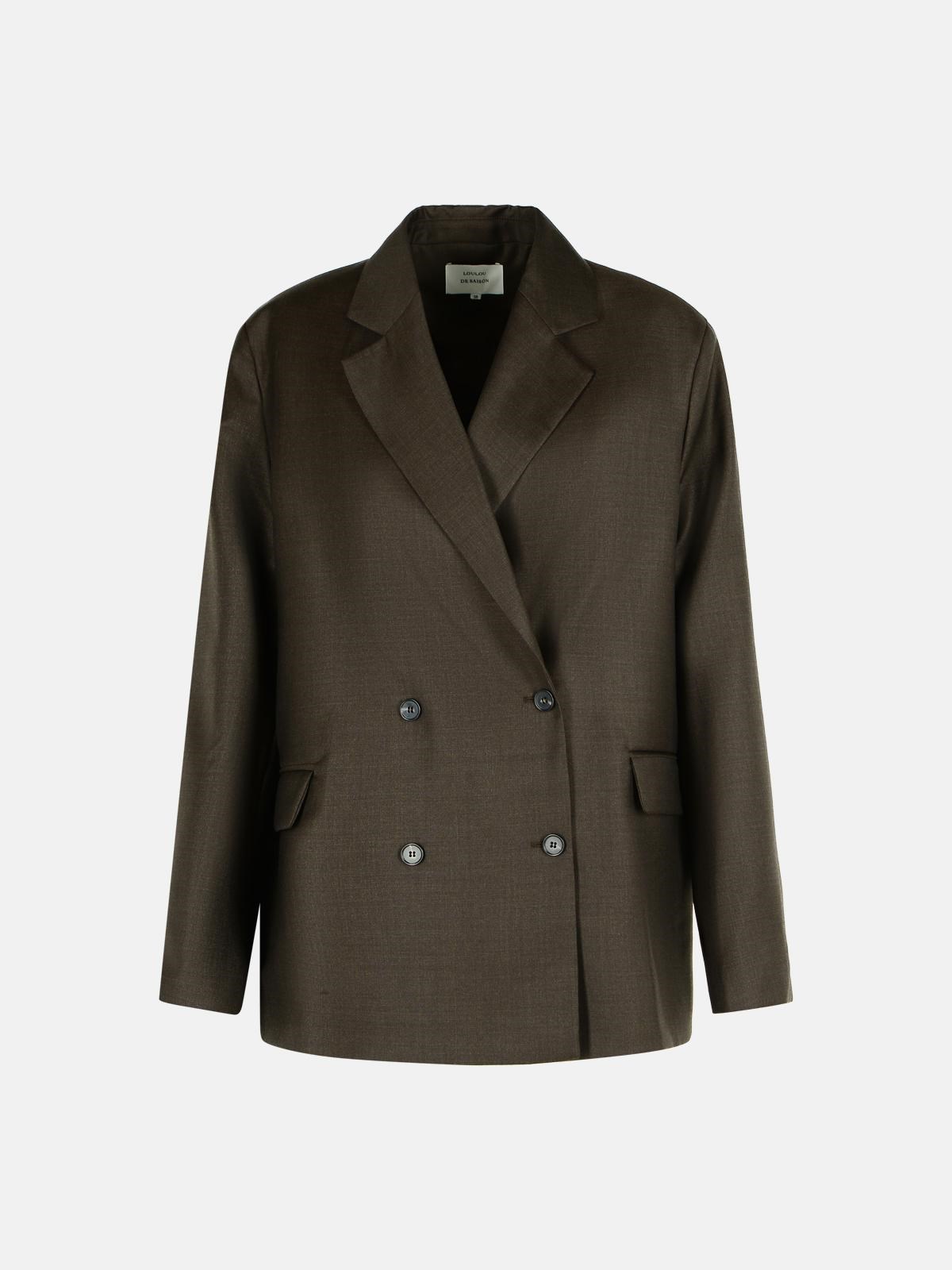 Loulou Studio 'donau' Brown Virgin Wool Blazer In Brown