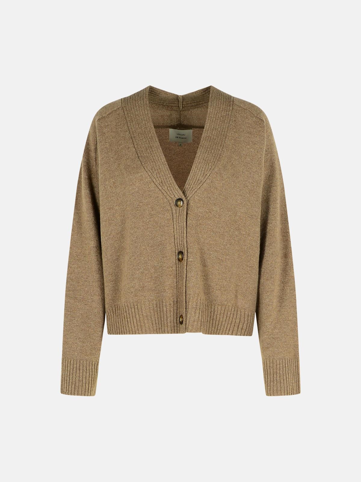 Loulou Studio Cashmere Cardigan Mole Melange In Sand