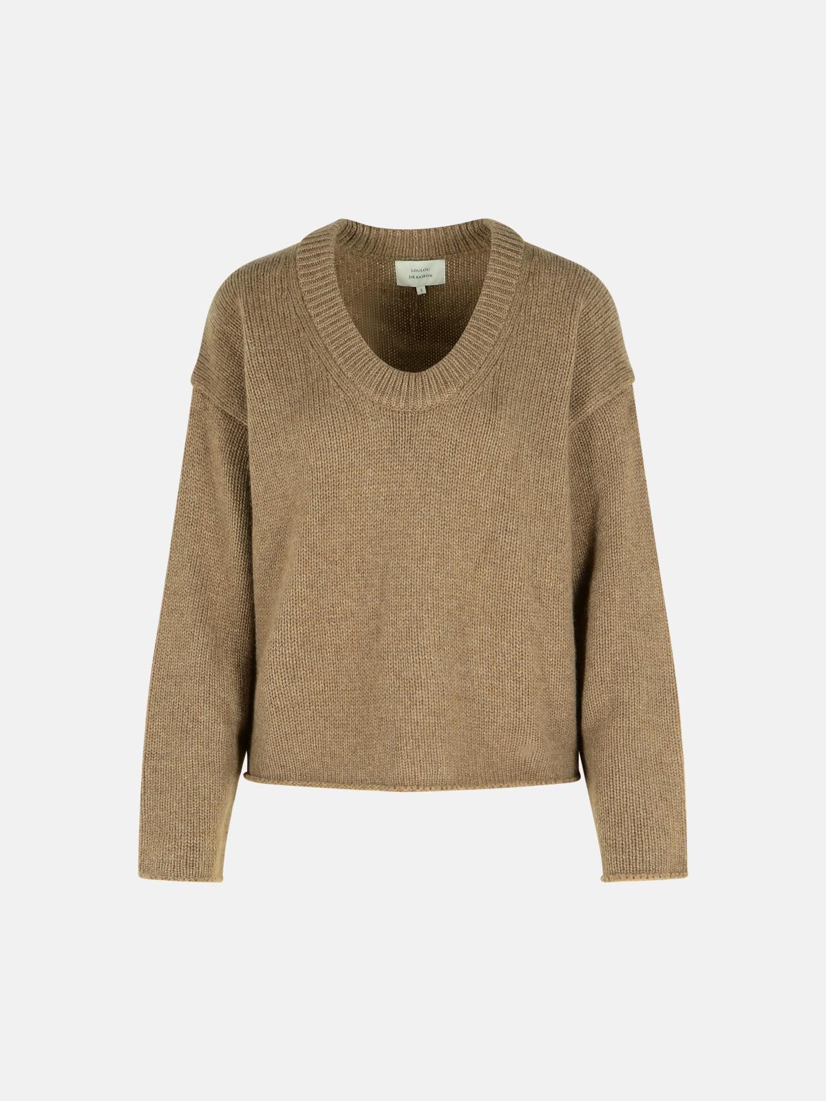 Loulou Studio Melange Mole Cachemire Sweater In Sand