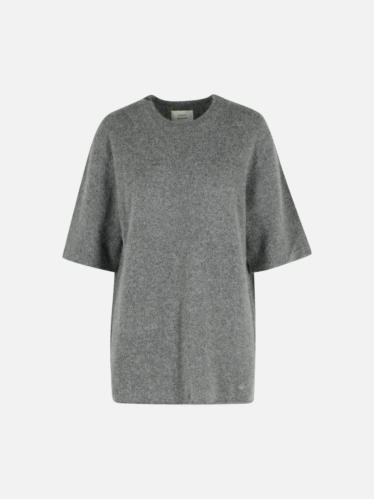 Loulou Studio Black Wool Blend T-shirt In Gray
