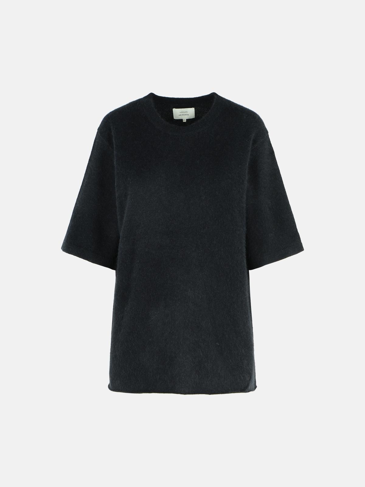 Loulou Studio Black Wool Blend T-shirt In Black