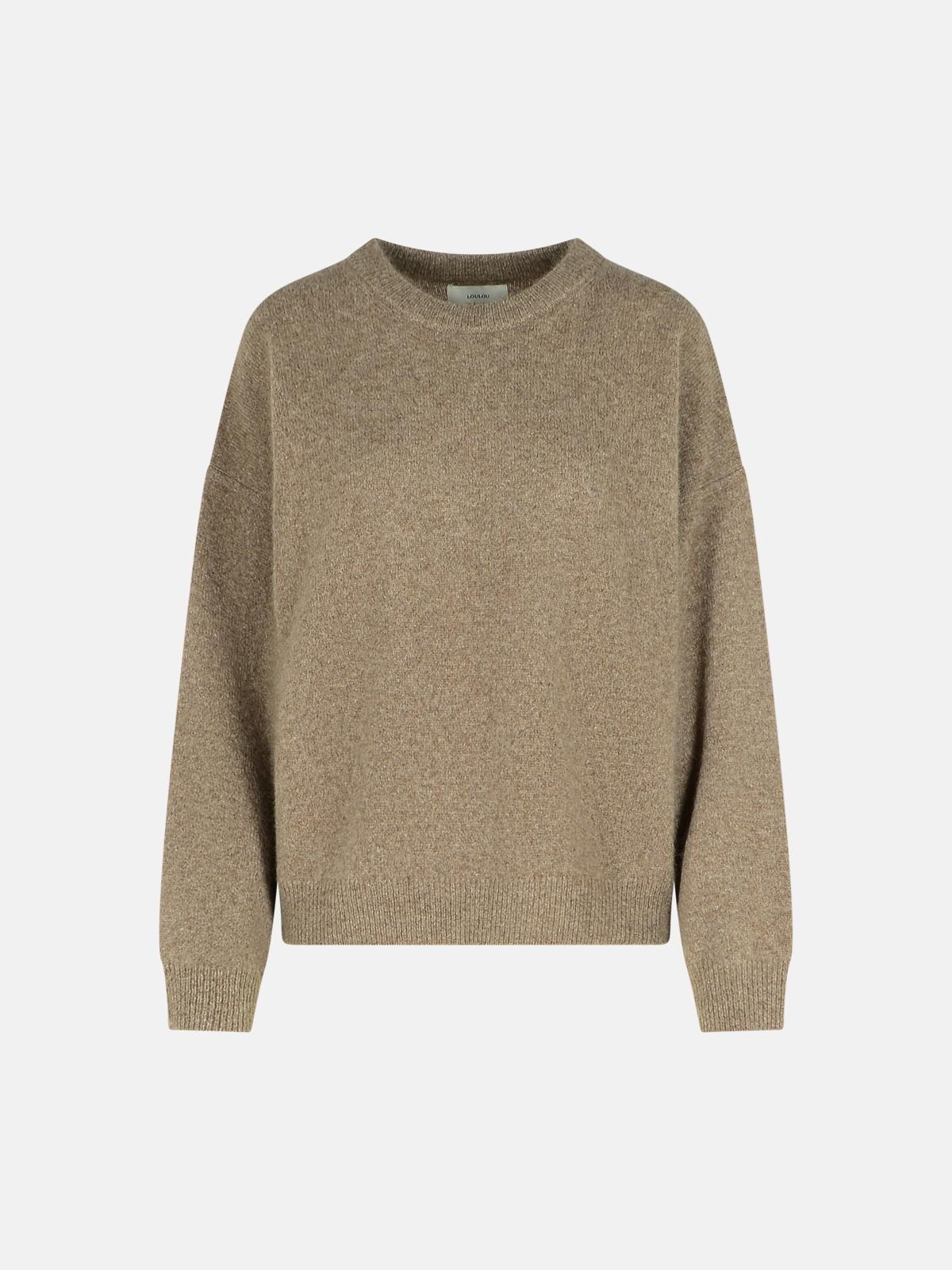 Loulou Studio Melange Cenere Wool Blend Sweater In Sand