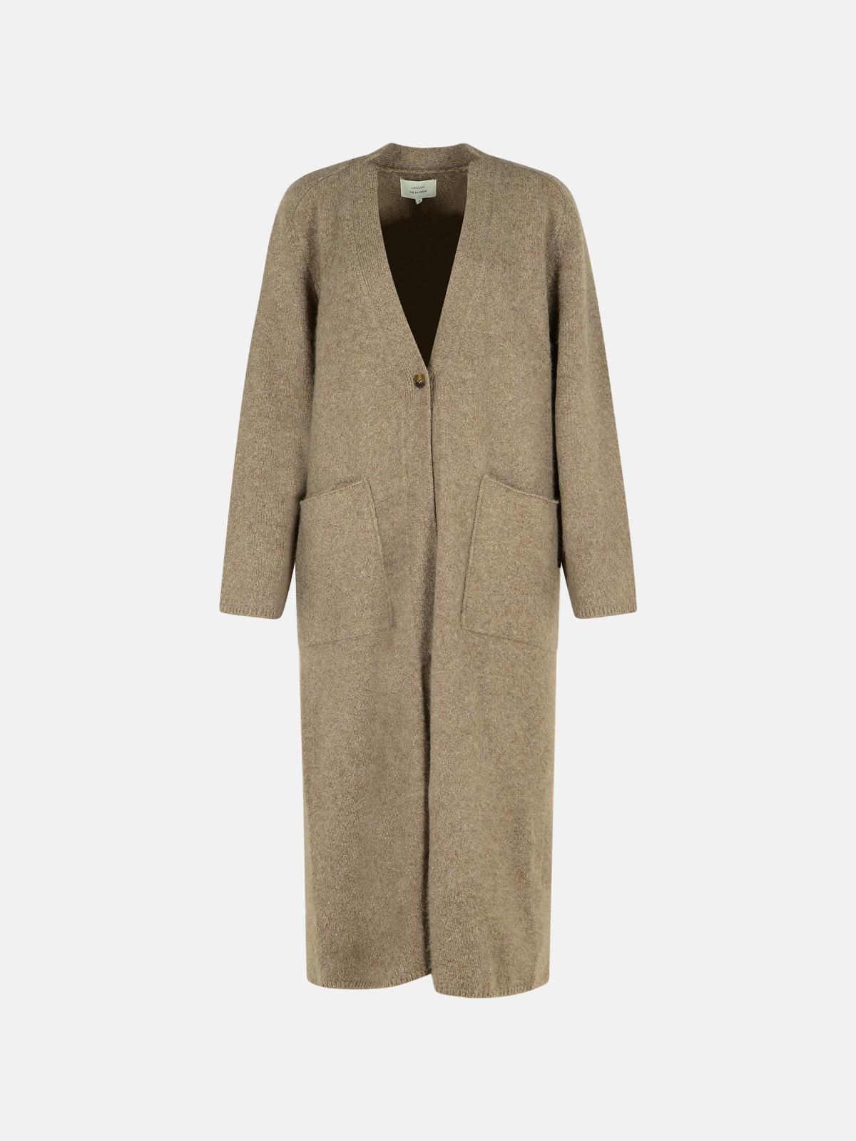 Loulou Studio Wool Blend Cenere Melange Cardigan In Sand