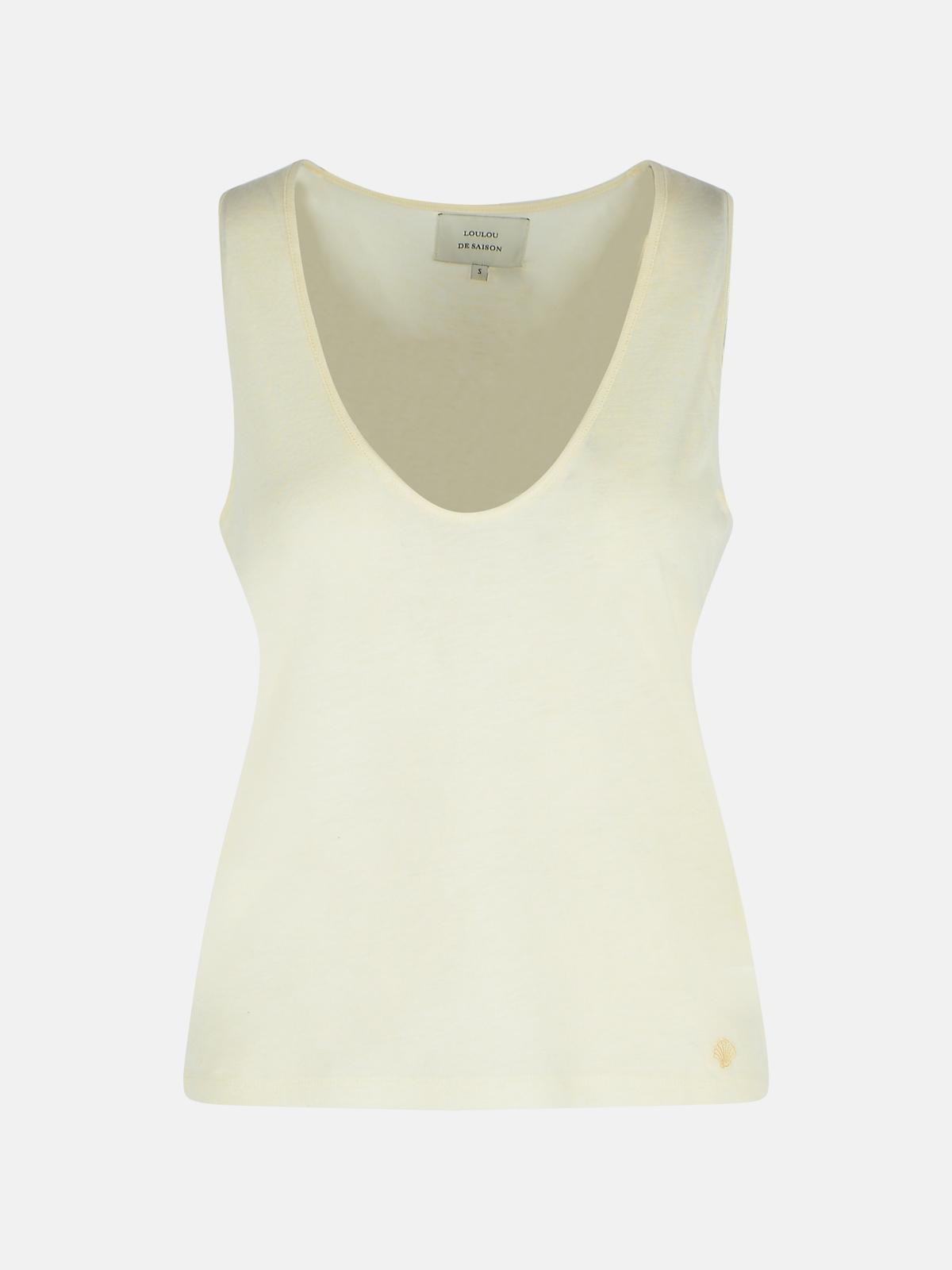 Loulou Studio Ivory Wool Blend Tank Top In White