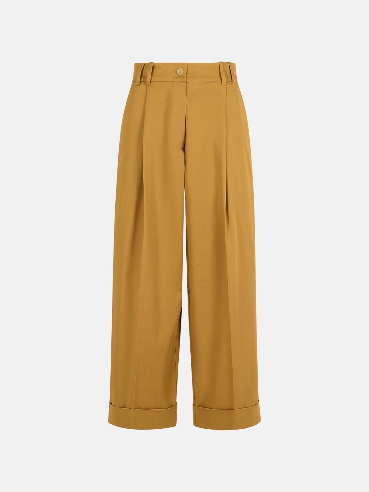 P.a.r.o.s.h Beige Cotton Pants In Brown