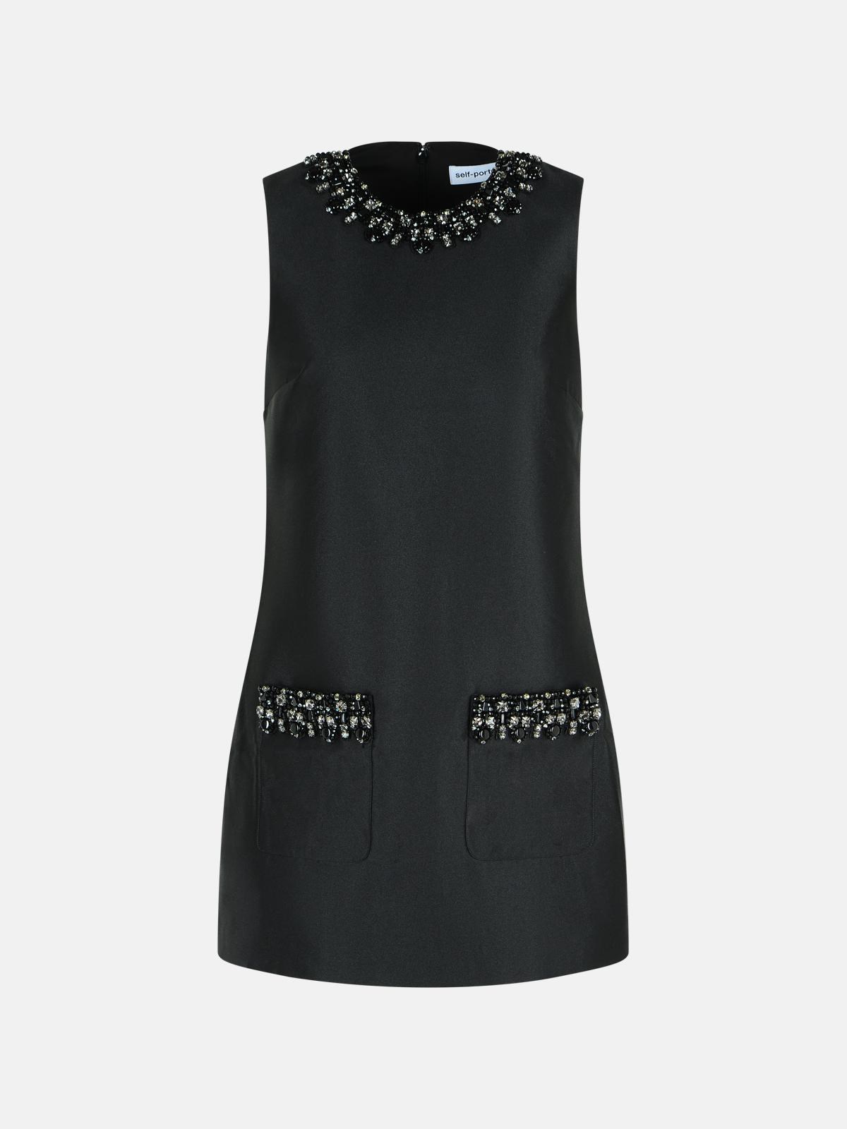 Self-portrait Black Polyester Dress In Black