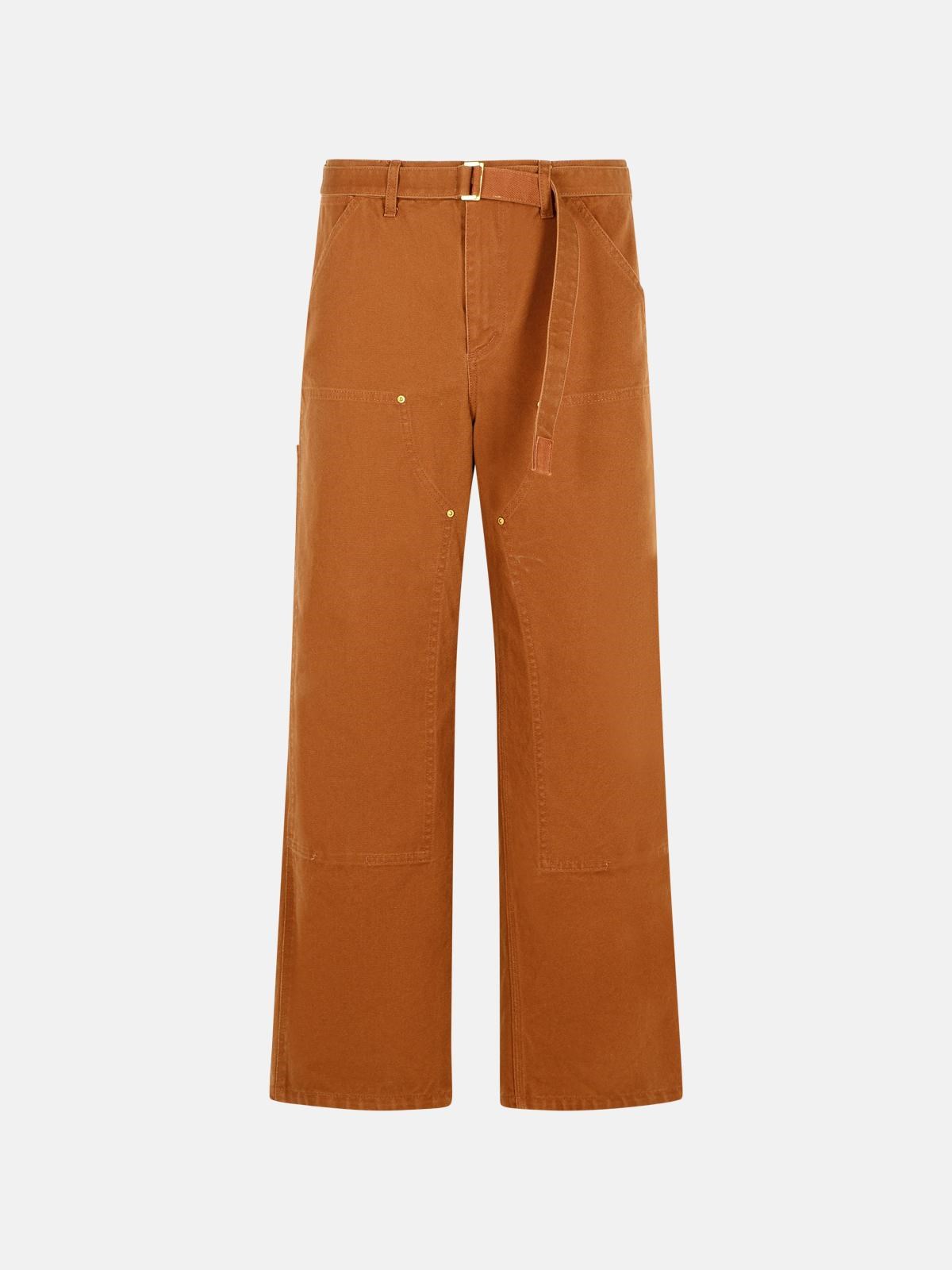 SACAI 'Carhartt Work In Progress' Brown Cotton Pants　SACAI カーハート ワーク イン プログレス ブラウン コットン パンツ SACAI