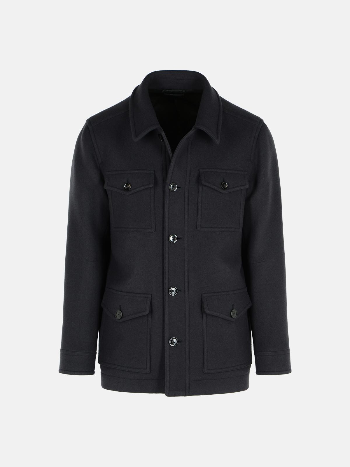 Tom Ford Navy Virgin Wool Jacket In Blue