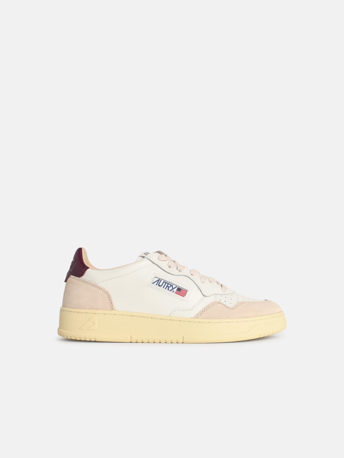 Autry 'medalist Low' Sneakers In Duode And White Leather And Burgundy In White