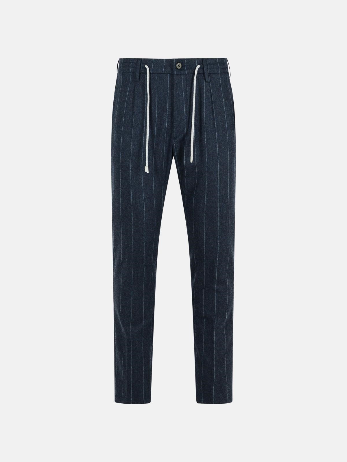 Eleventy Navy Wool And Cashmere Trousers In Blue