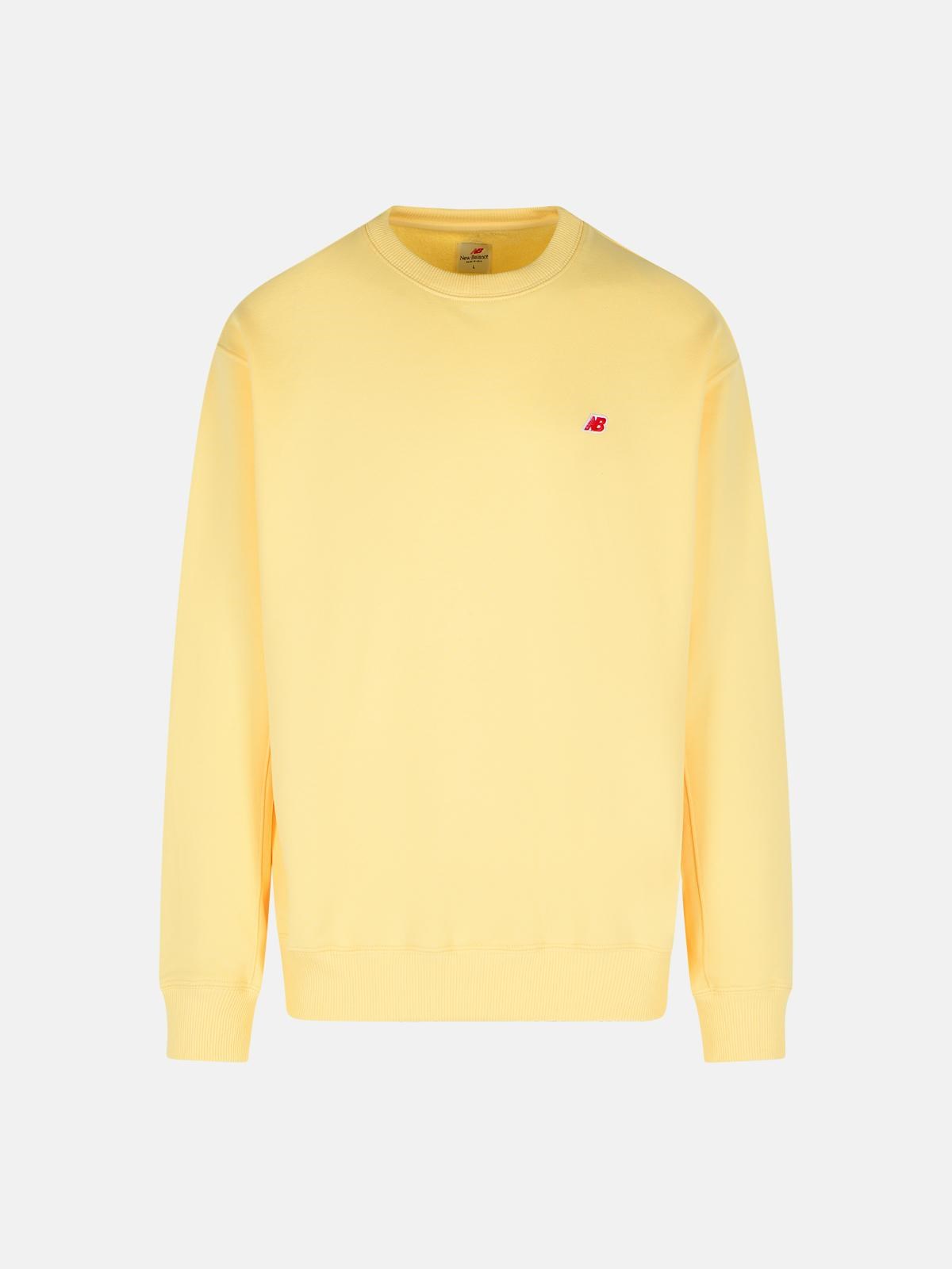 New Balance Cream Cotton Sweatshirt In Yellow