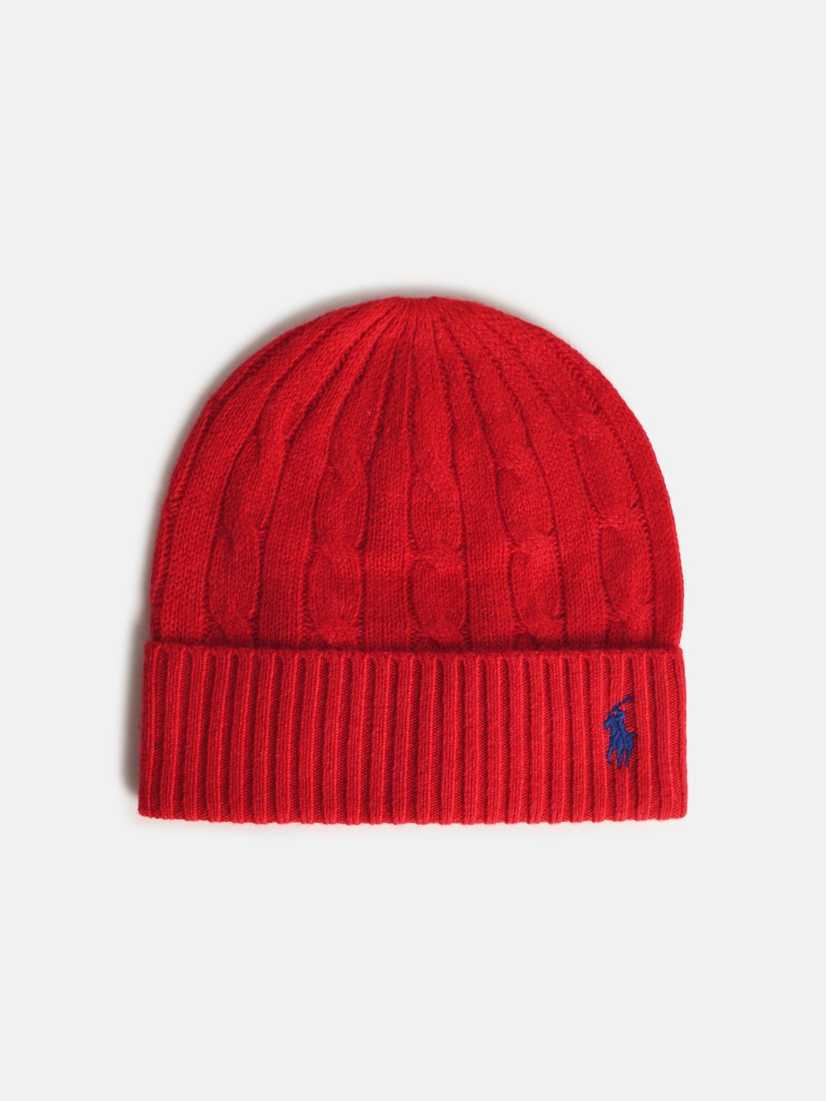 Polo Ralph Lauren Red Wool Blend Beanie In Red