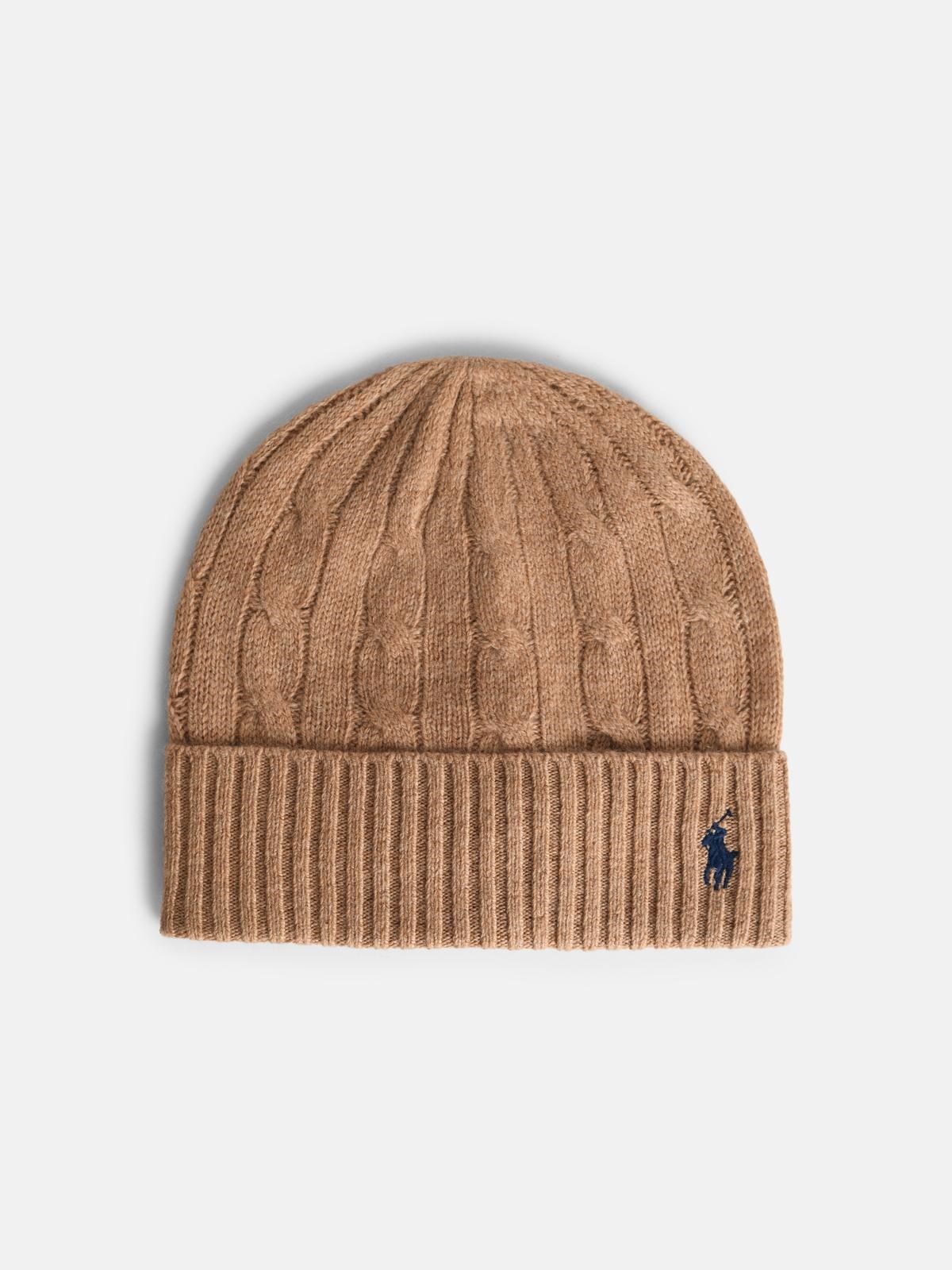 Polo Ralph Lauren Beige Wool Blend Beanie In Brown