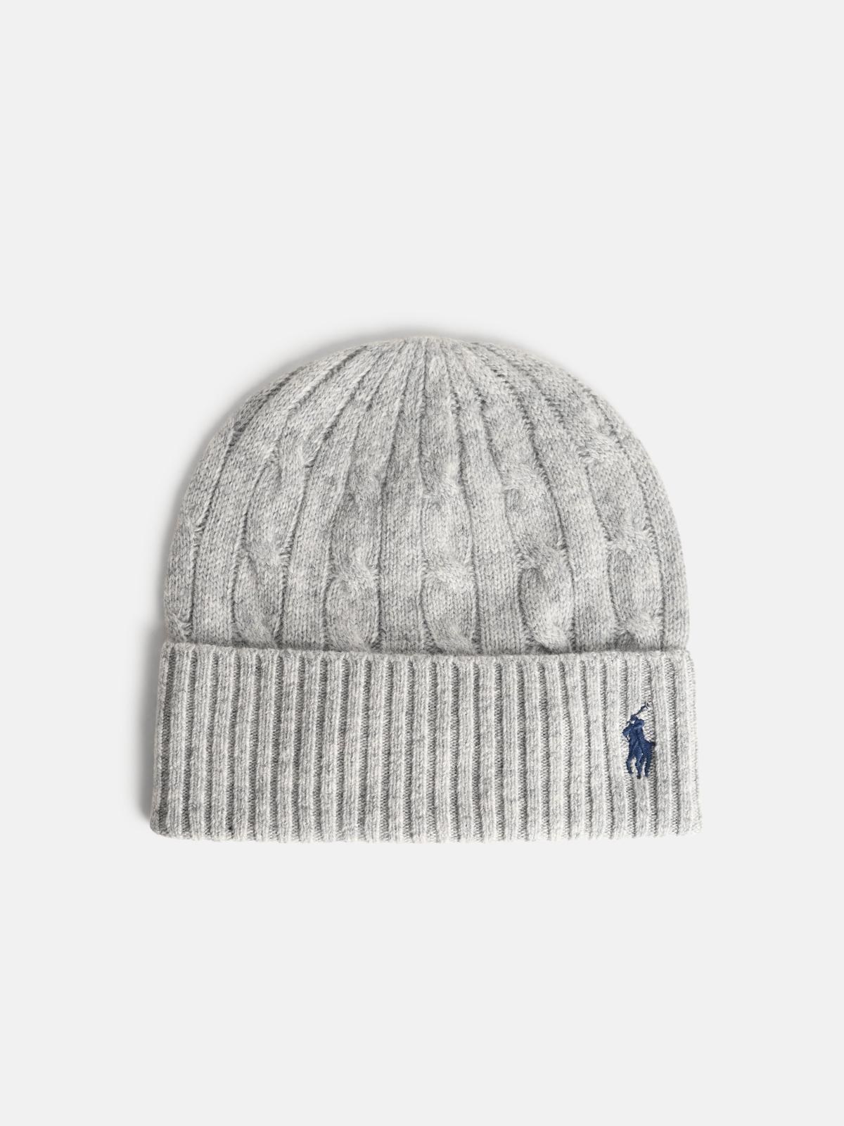 Polo Ralph Lauren Grey Wool Blend Beanie In Gray