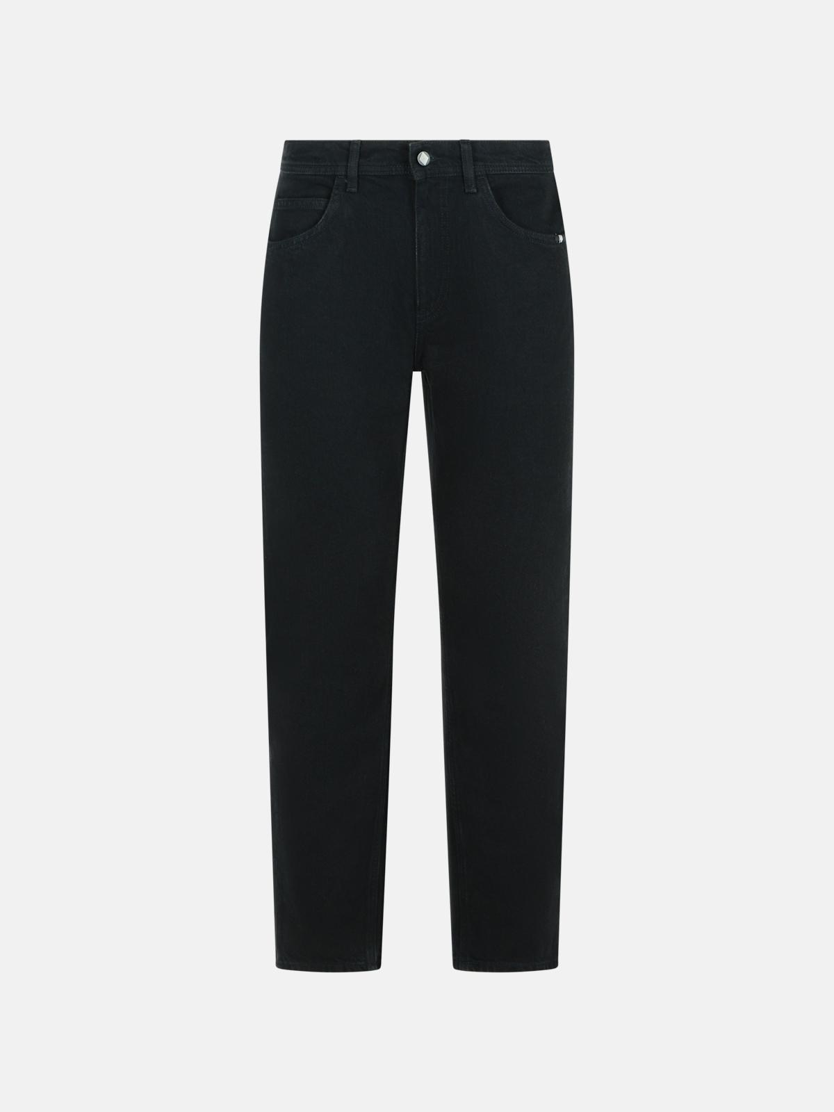 Amish 'david' Black Cotton Jeans In Black