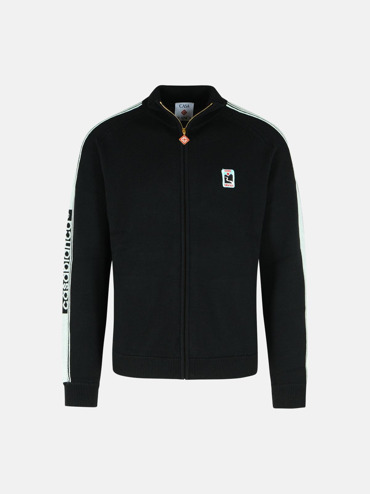 CASABLANCA Black Merino Wool Sweatshirt　カサブランカ ブラック メリノ ウール スウェットシャツ CASABLANCA