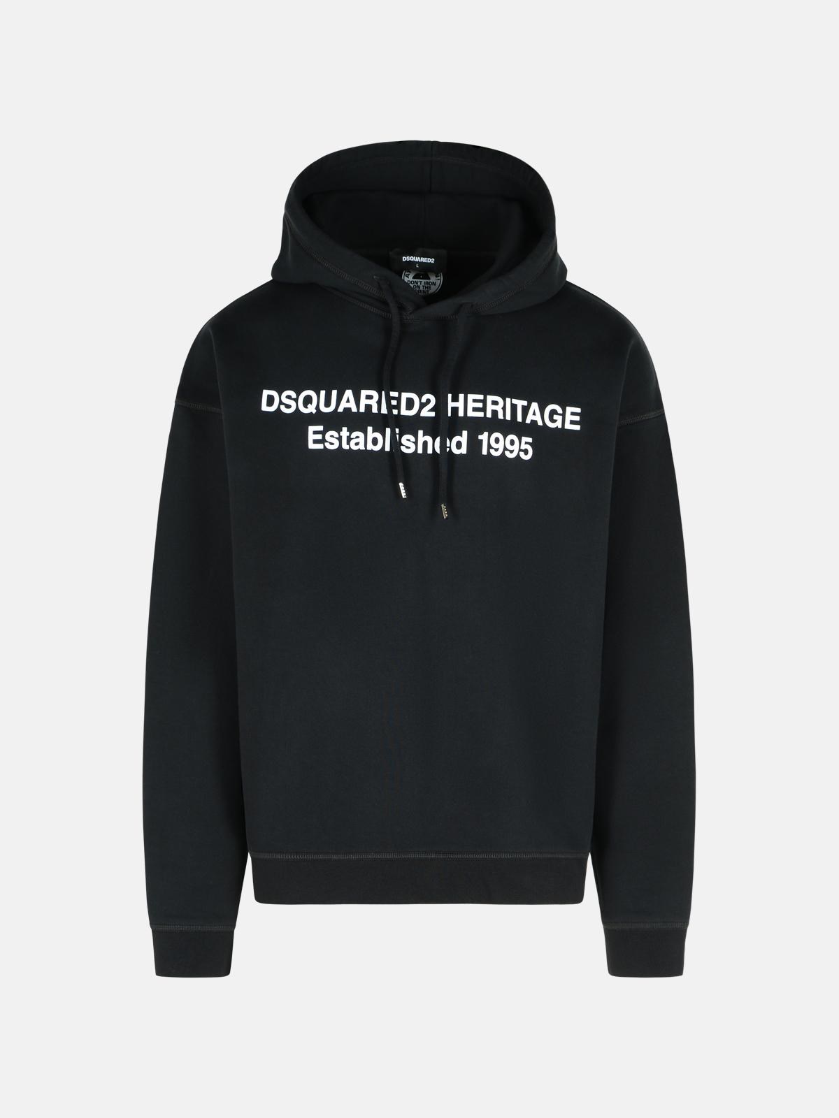 Dsquared2 Black Cotton Sweatshirt In Black