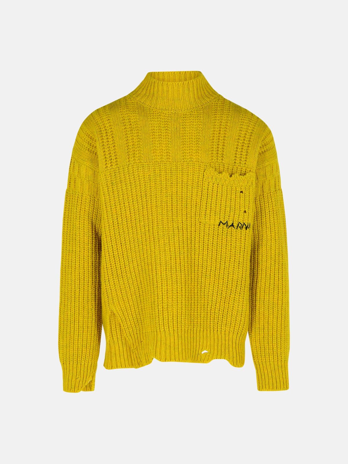 Marni Mustard Virgin Wool Turtleneck Sweater