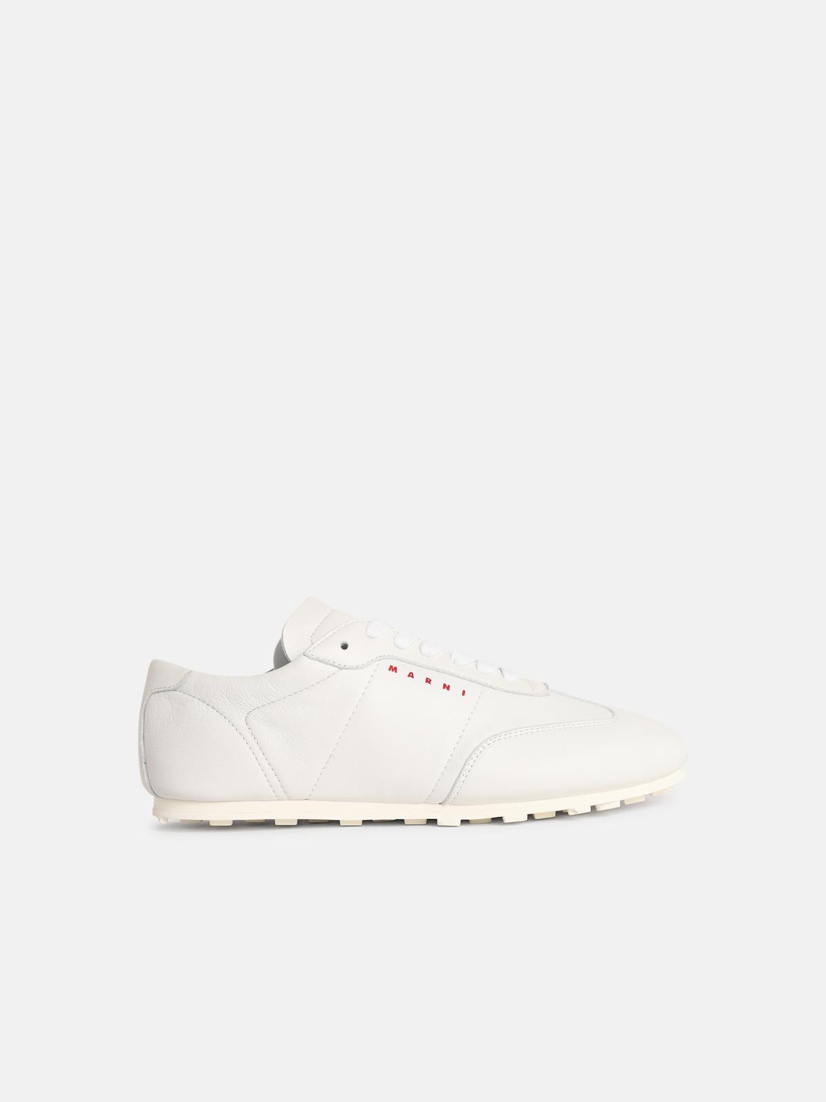Marni White Leather Sneakers In White