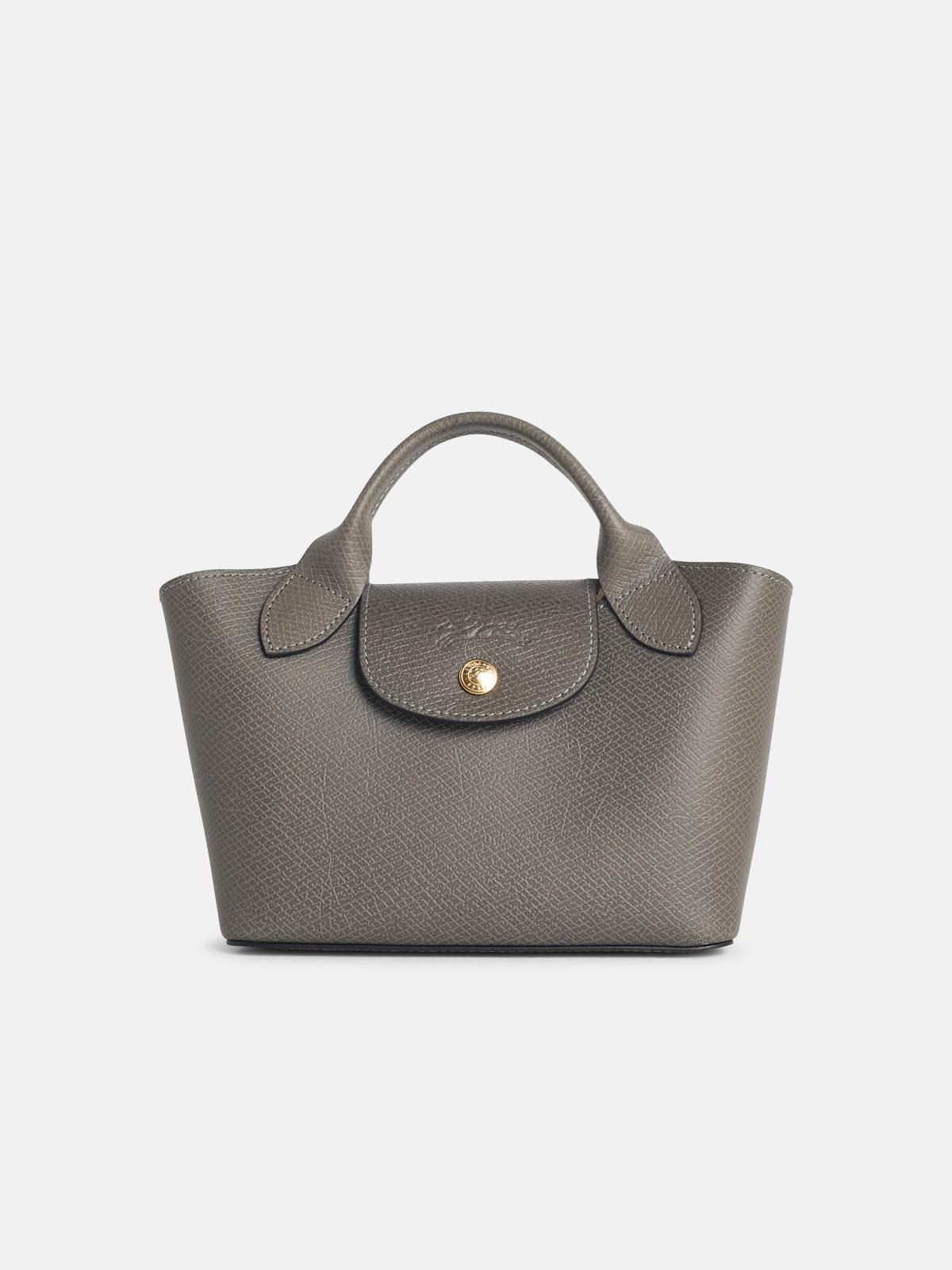 Longchamp 'xs Épure' Dove Grey Leather Bag In Gray