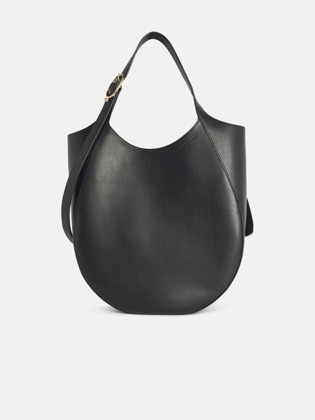 Longchamp Xl 'le Foulonné' Black Leather Bag